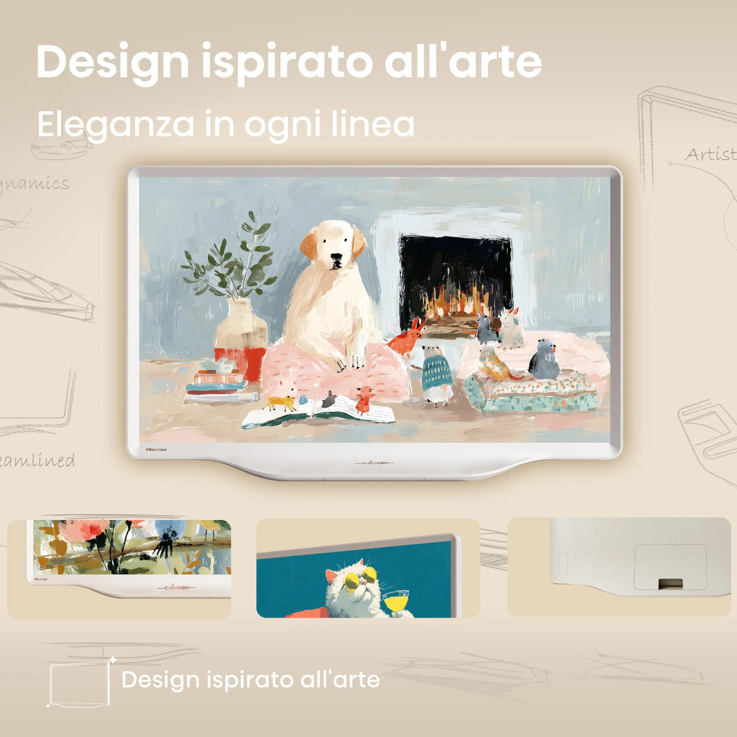 Hisense Smart TV QLED 32" Full HD 32S5Q 60Hz Dolby Atmos HDR10 VIDAA OS WiFi Game Mode AirPlay2 Works with Alexa