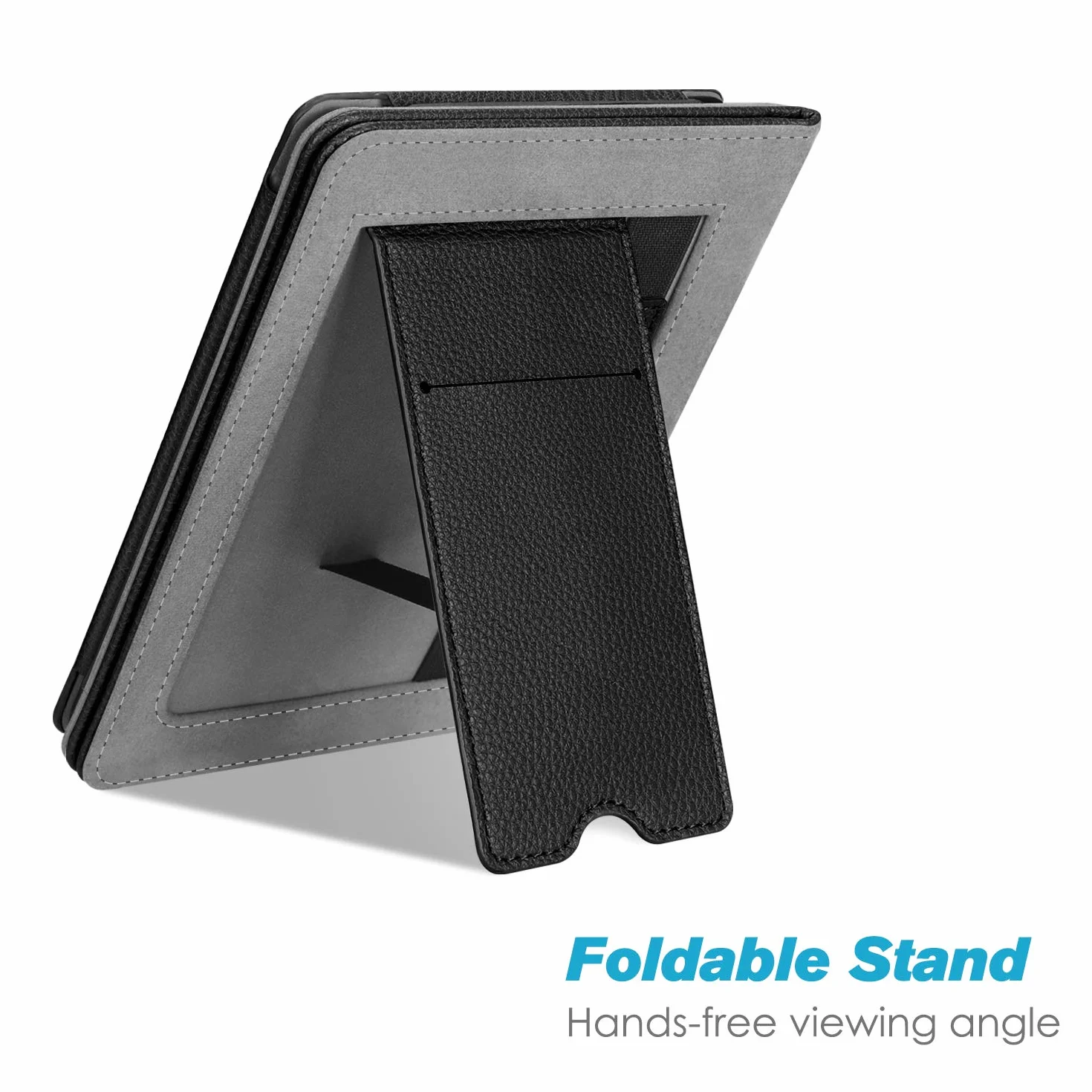 FINTIE Custodia per Kindle Paperwhite 6" 10ª Generazione 2018 2012-2017 PU Stand Cover con Card Slot Hand Strap Auto Sveglia Sonno Nero