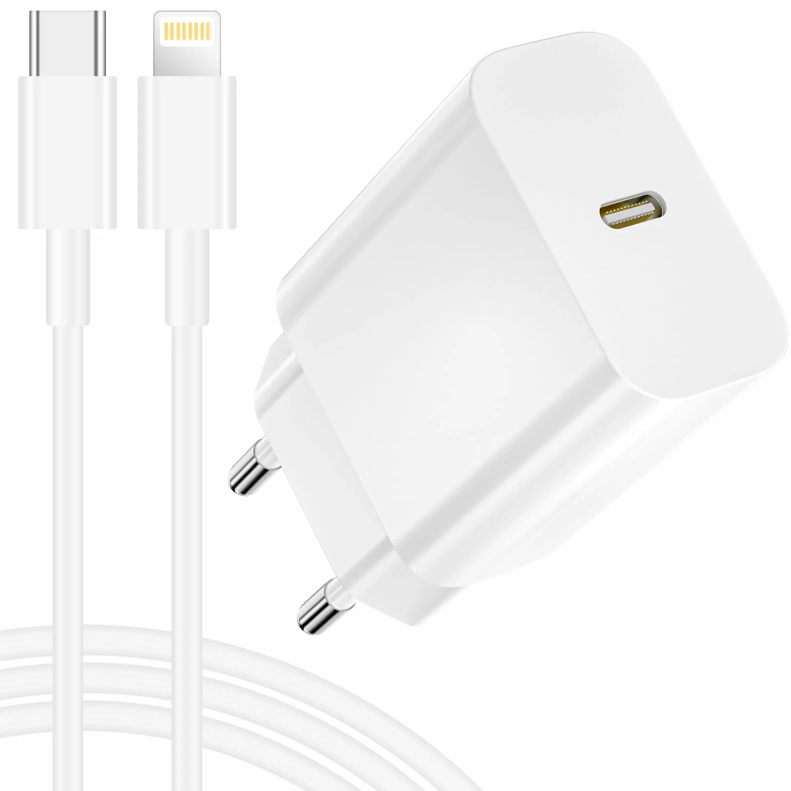 Apple MFi Caricatore Rapido USB C 25W per iPhone 14 13 12 11 Pro Max/Mini/XS/X/8 con Cavo 2M