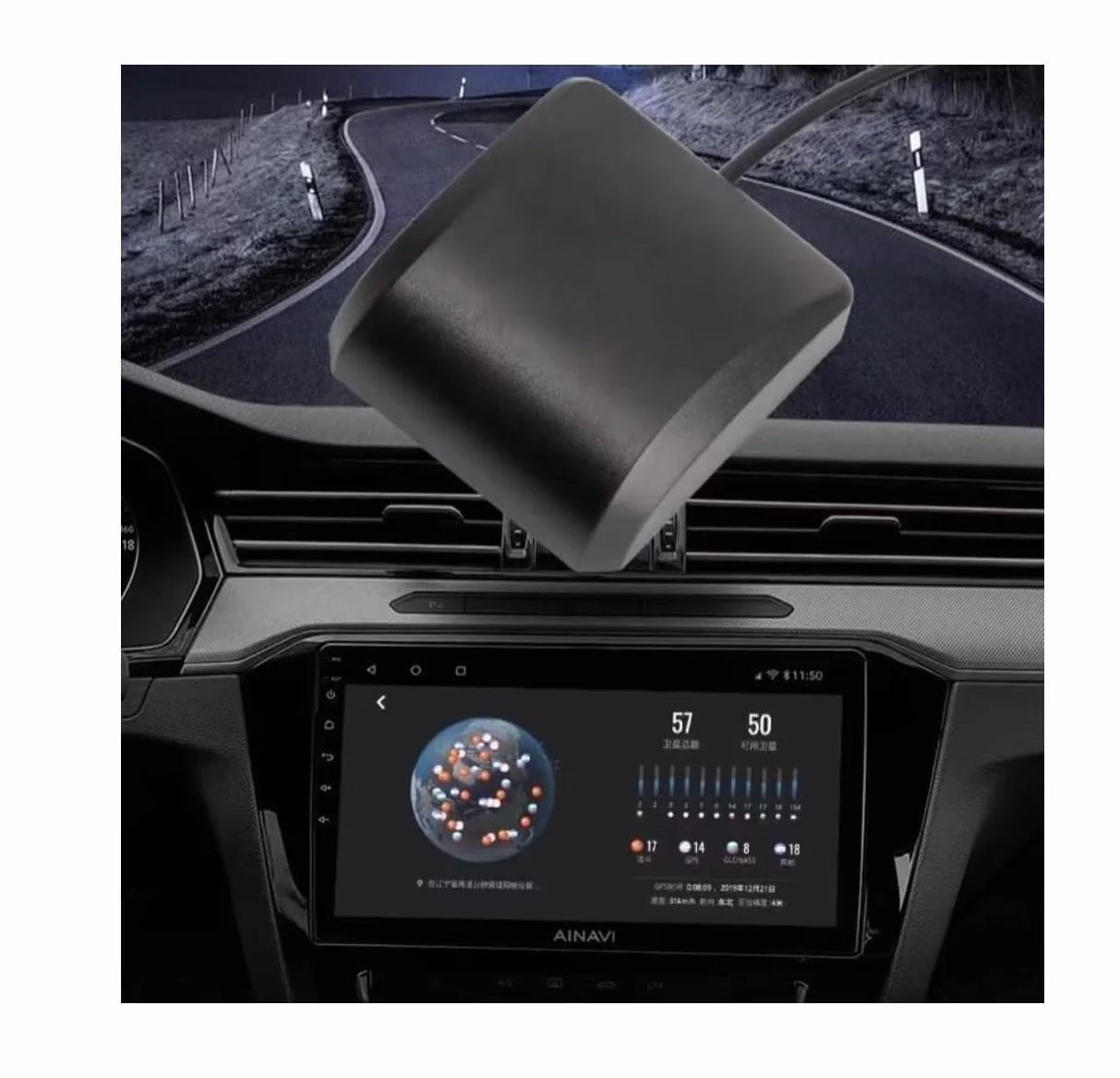 Antenna GPS Attiva per Auto 3 Metri 28dB SMA RG178 Base Magnetica