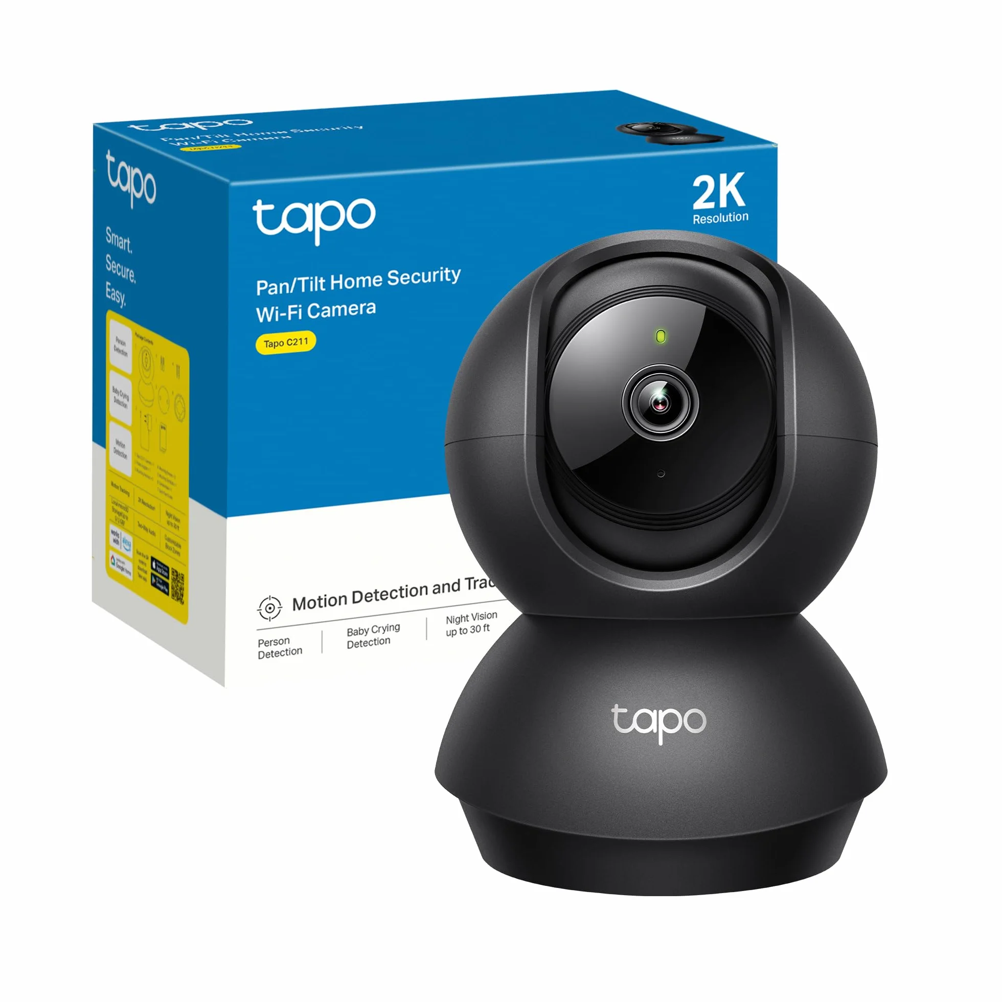 Tapo C211 Telecamera Wi-Fi Interno 2K 3MP Videocamera Sorveglianza Visione Notturna Alexa Google Assistant