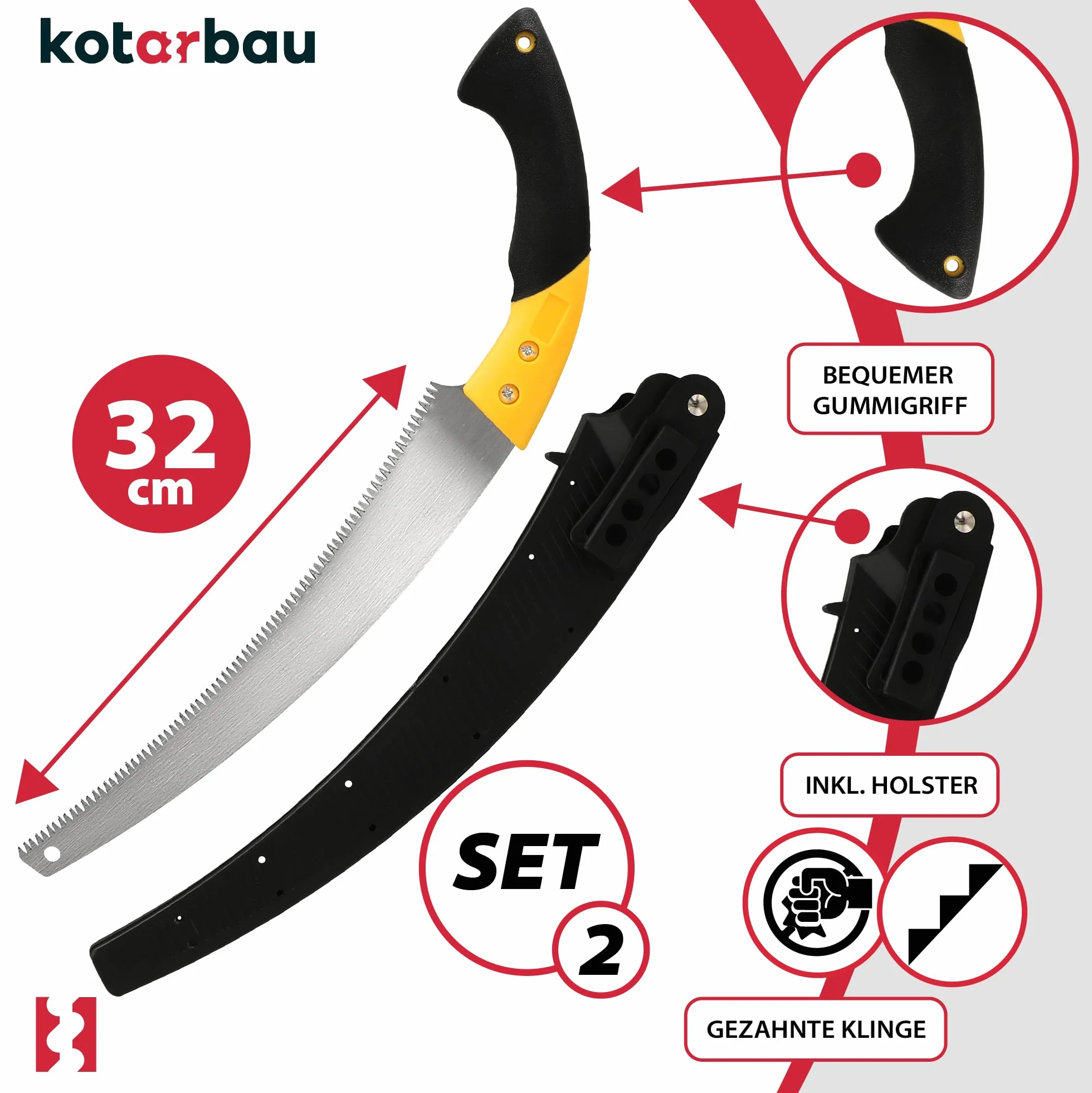KOTARBAU® Sega da Giardino 320mm Piegata Manuale per Taglio Rami Arbusti