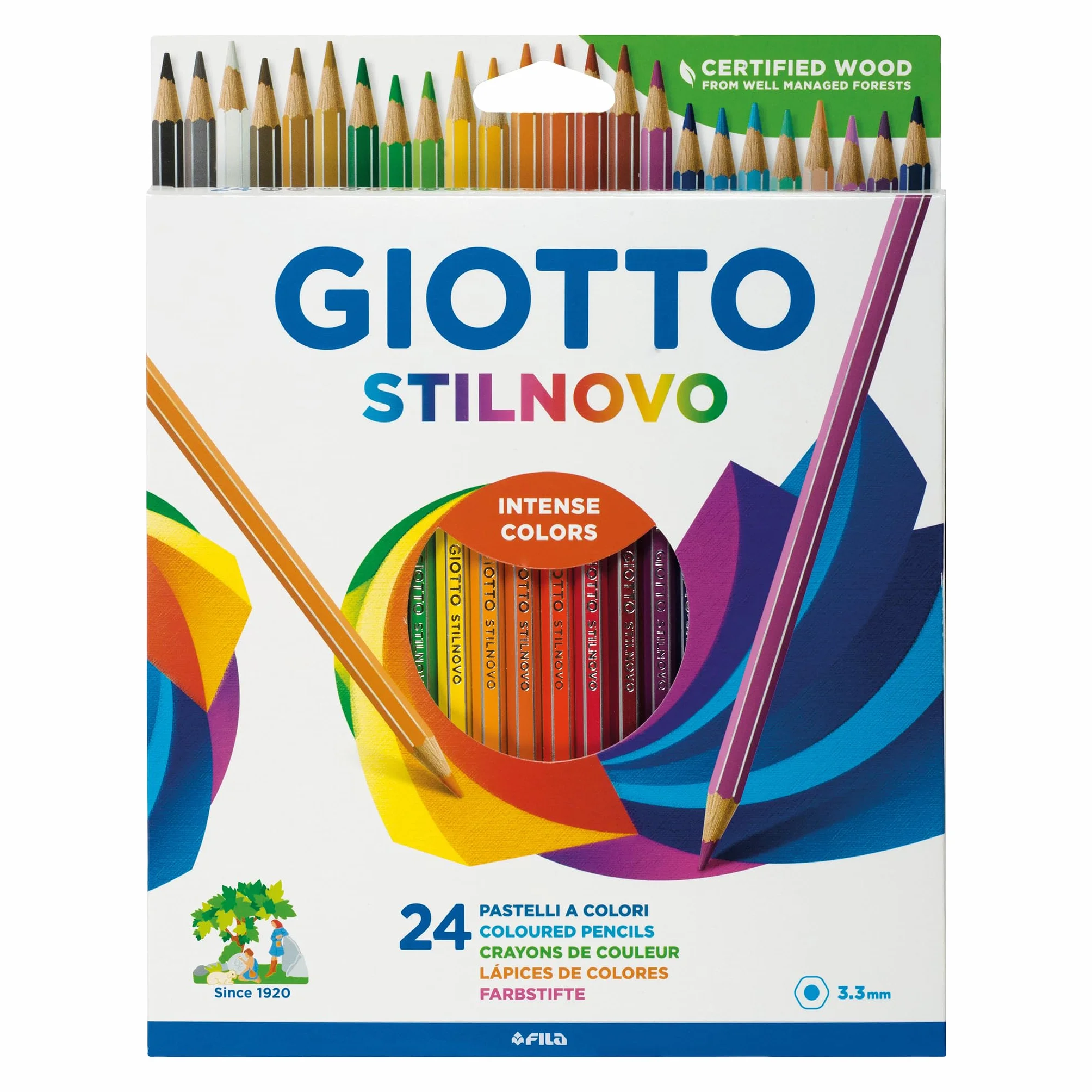 Giotto Stilnovo Astuccio 24 Matite Pastello Colorate 3.3mm Multicolore 24 Unità