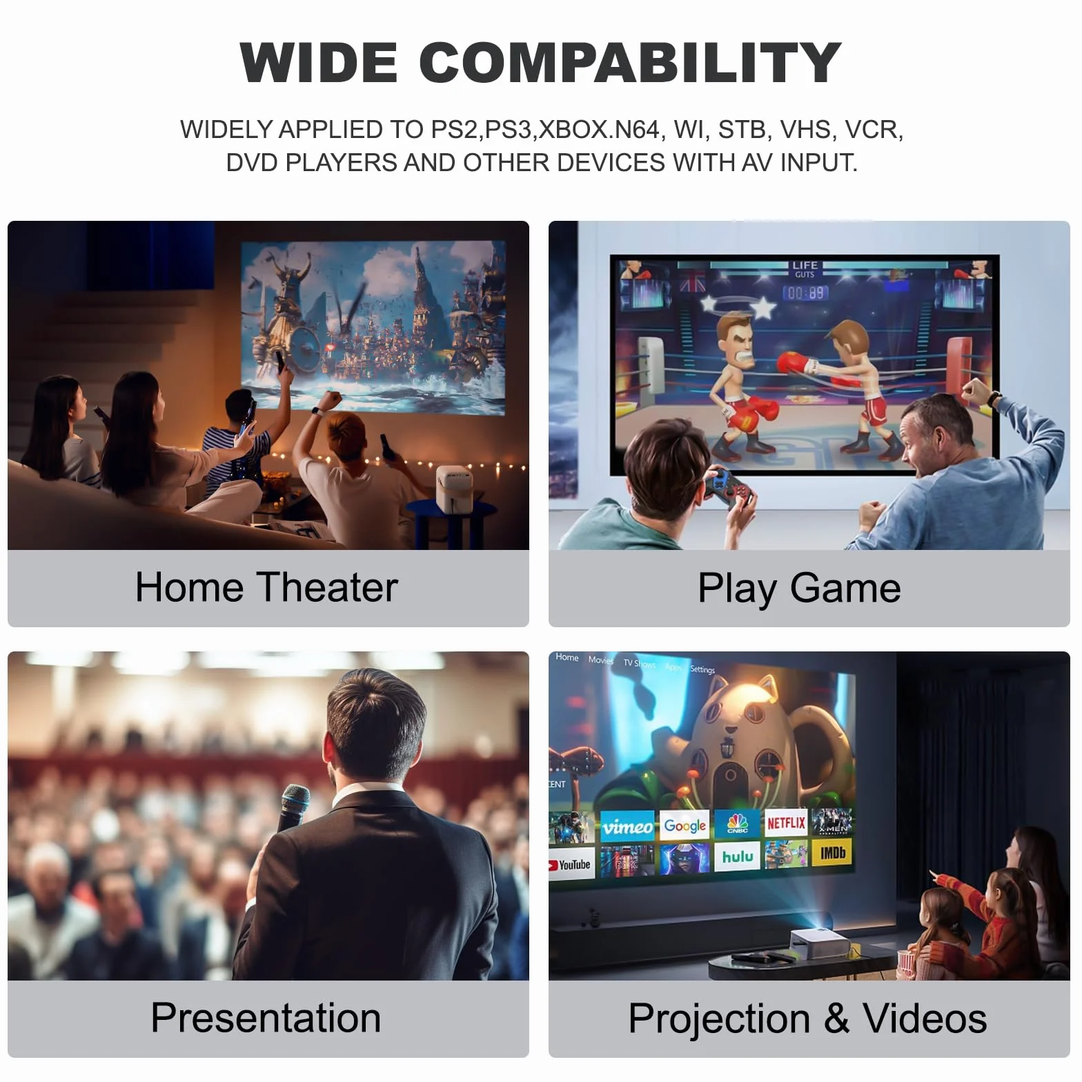 Adattatore HDMI AV a Full HD, RCA a HDMI, Uscita Video Audio per HDTV