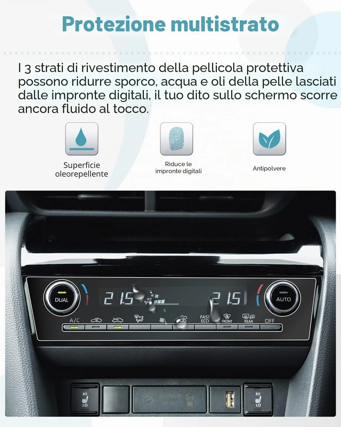 Pellicola Protettiva per Toyota Yaris Cross 2025 2026 Facelift Auto Climatizzatore 4H Antigraffio GPS Trasparente Navigatore Film Accessori (2)