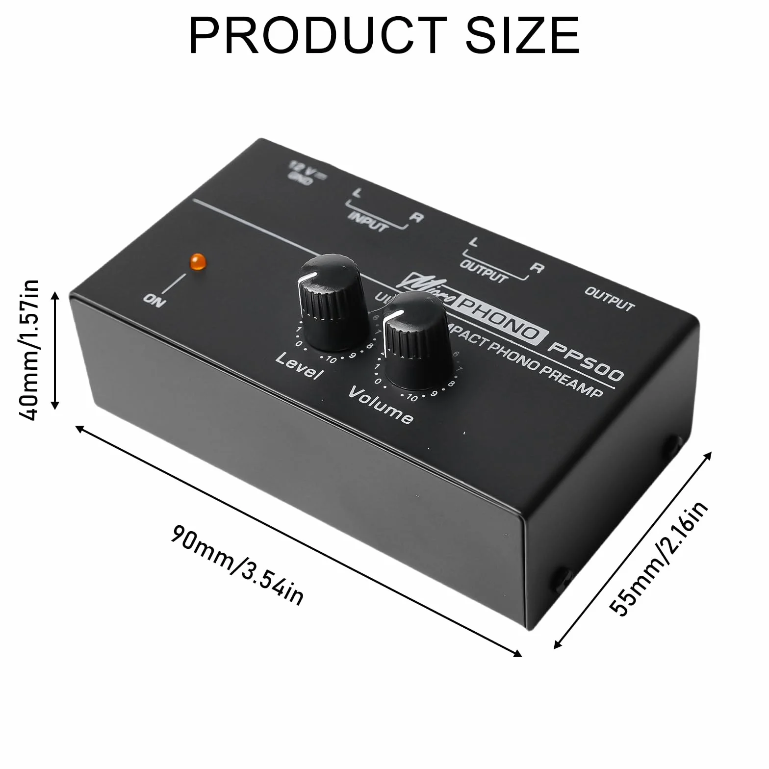 Giradischi Amplificatore Stereo Preamplificatore MM Nero