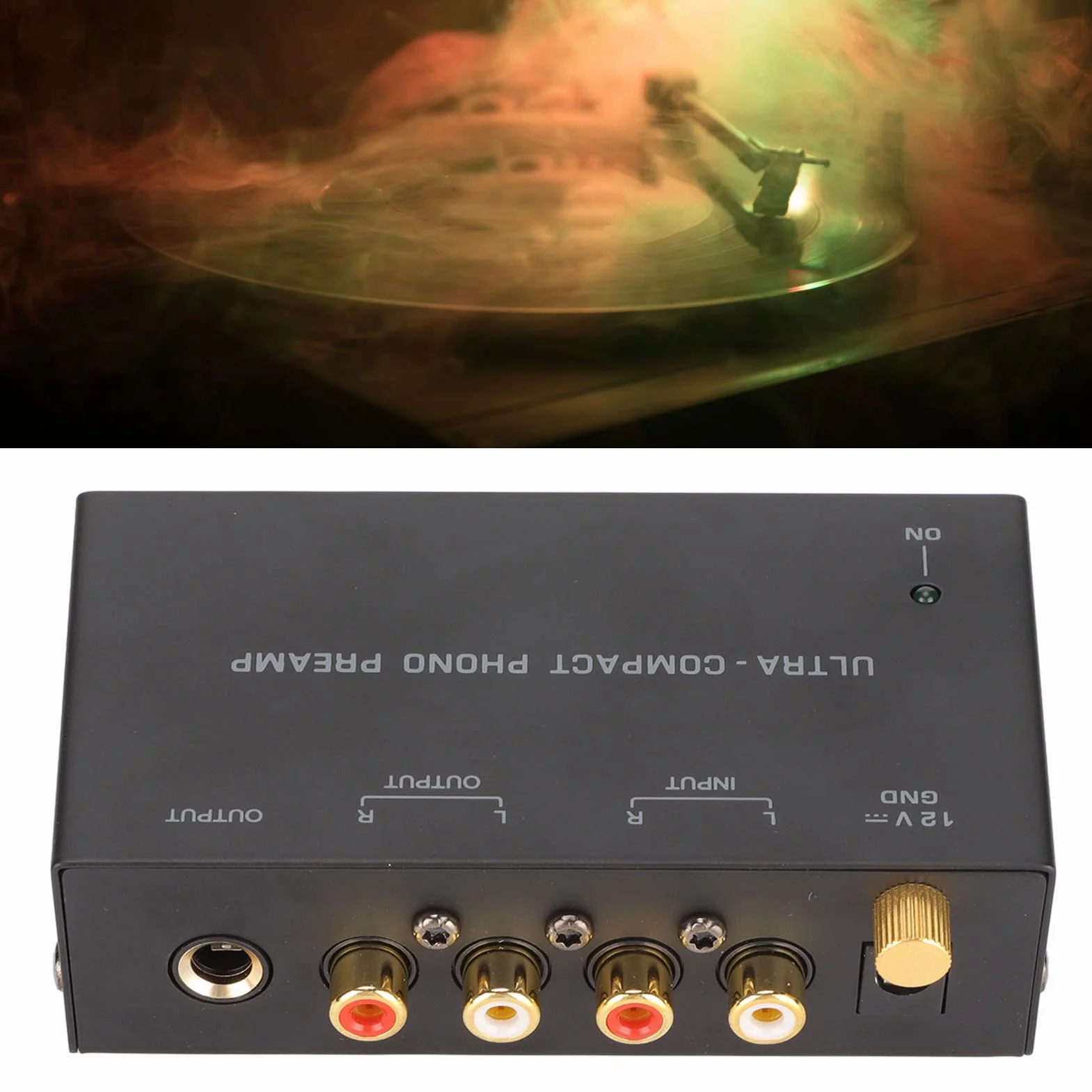 Preamplificatore per Giradischi PP400 Phono, Amplificatore Frontale Compatto, Uscita Ingresso, Grammofono Stereo Mini, Controllo Manopola
