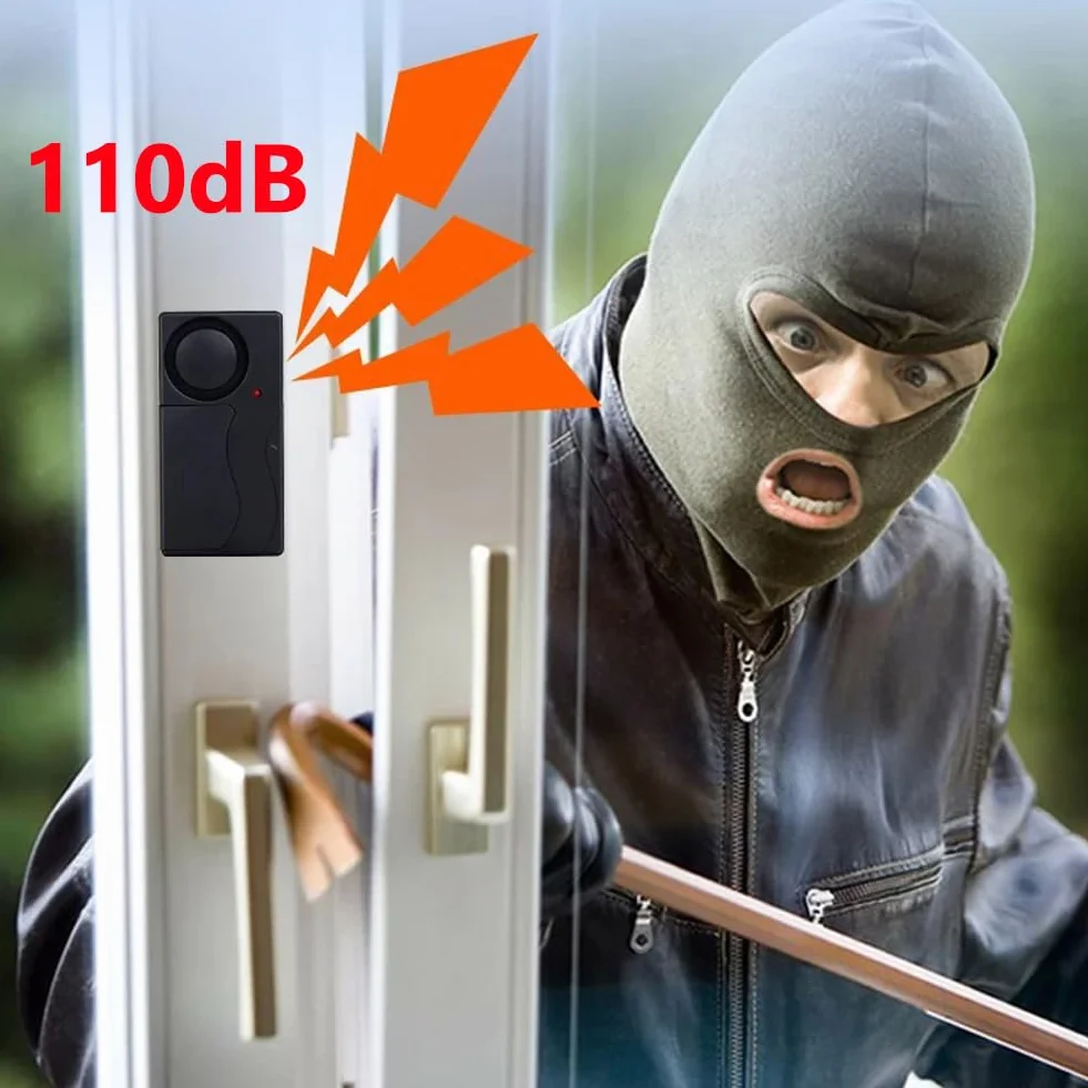 Mengshen Allarme Antifurto Senza Fili 110dB 4 Sensori con 2 Telecomandi per Porte Finestre Bicicletta EBike Scooter Auto