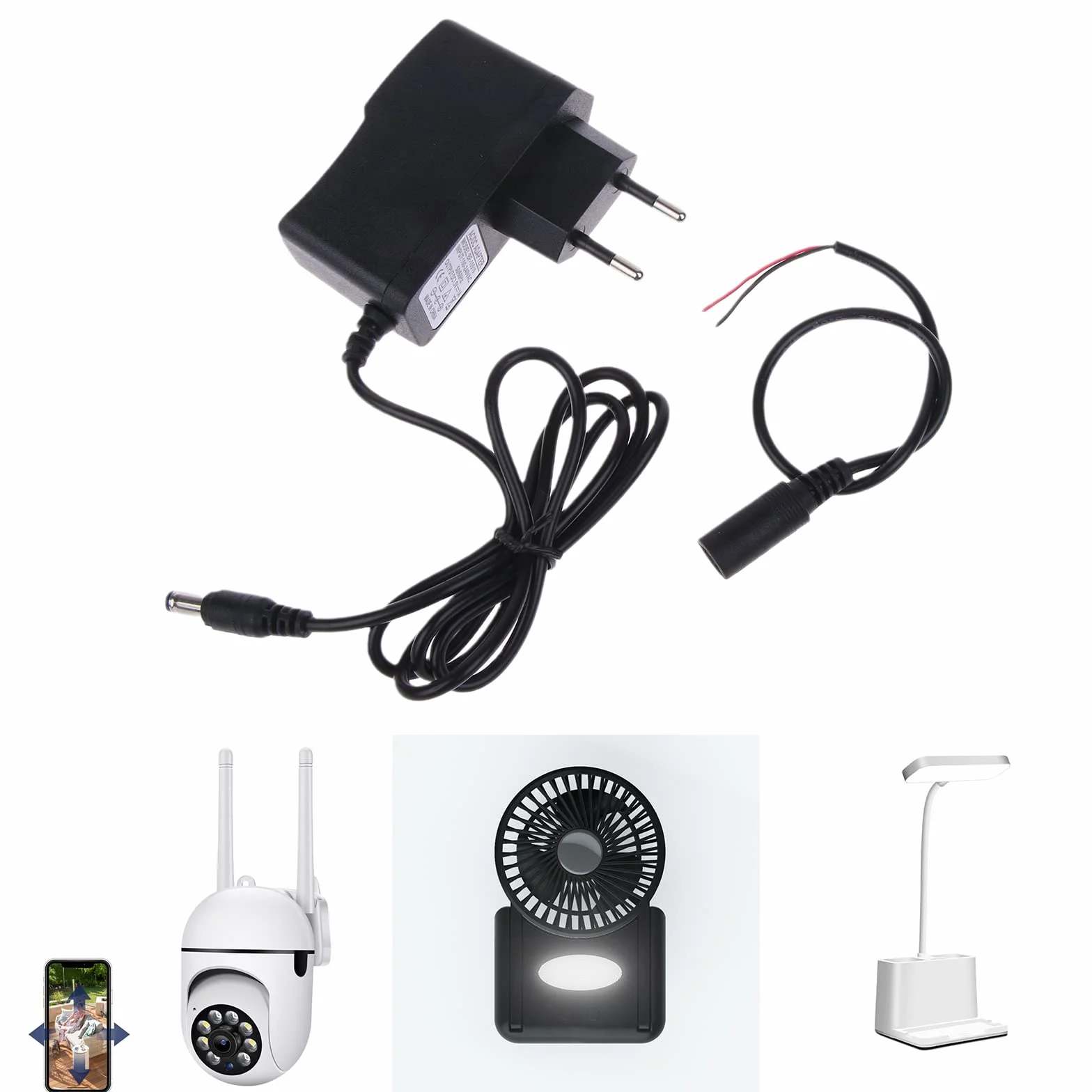 Batteria di ricambio 1,5 V 1 A alimentazione 100-240 V cavo 2 pin spina USA LR3 LR6 LR14 LR20 AA plastica nera