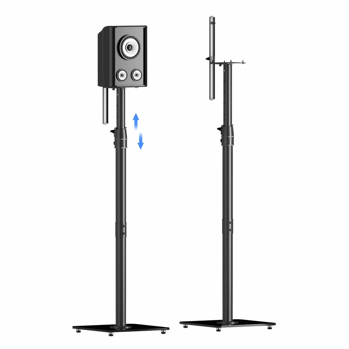 Suptek Supporti da pavimento per altoparlanti robusti in coppia Altezza regolabile 86-113 cm 10 kg