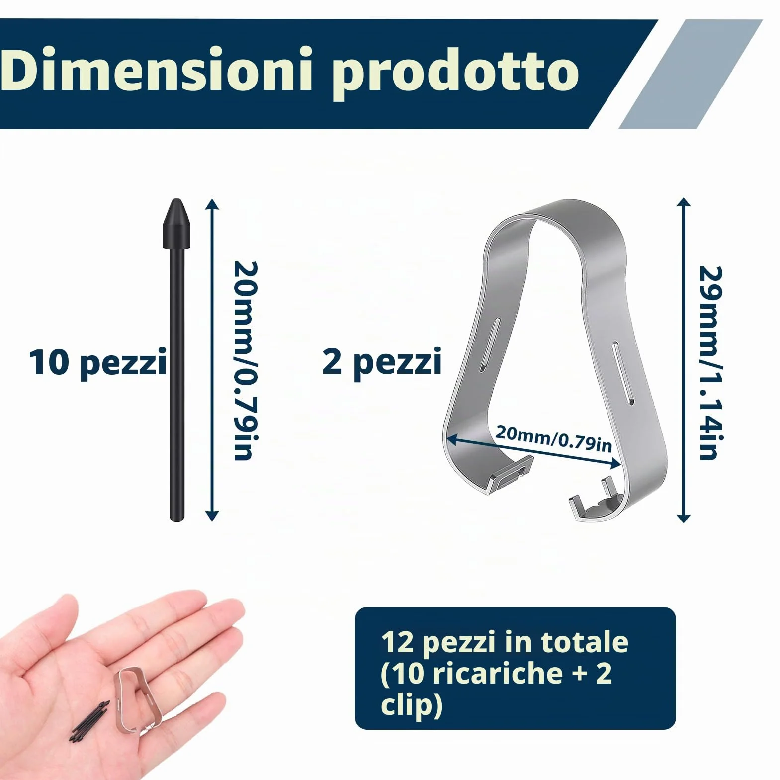 Punte di Ricambio per Pennino Samsung Galaxy Tab S9 FE+ S9+ S9 FE S9 S9 Ultra S6 Lite S7 FE S10 Ultra S10+, Alta Precisione, Nero