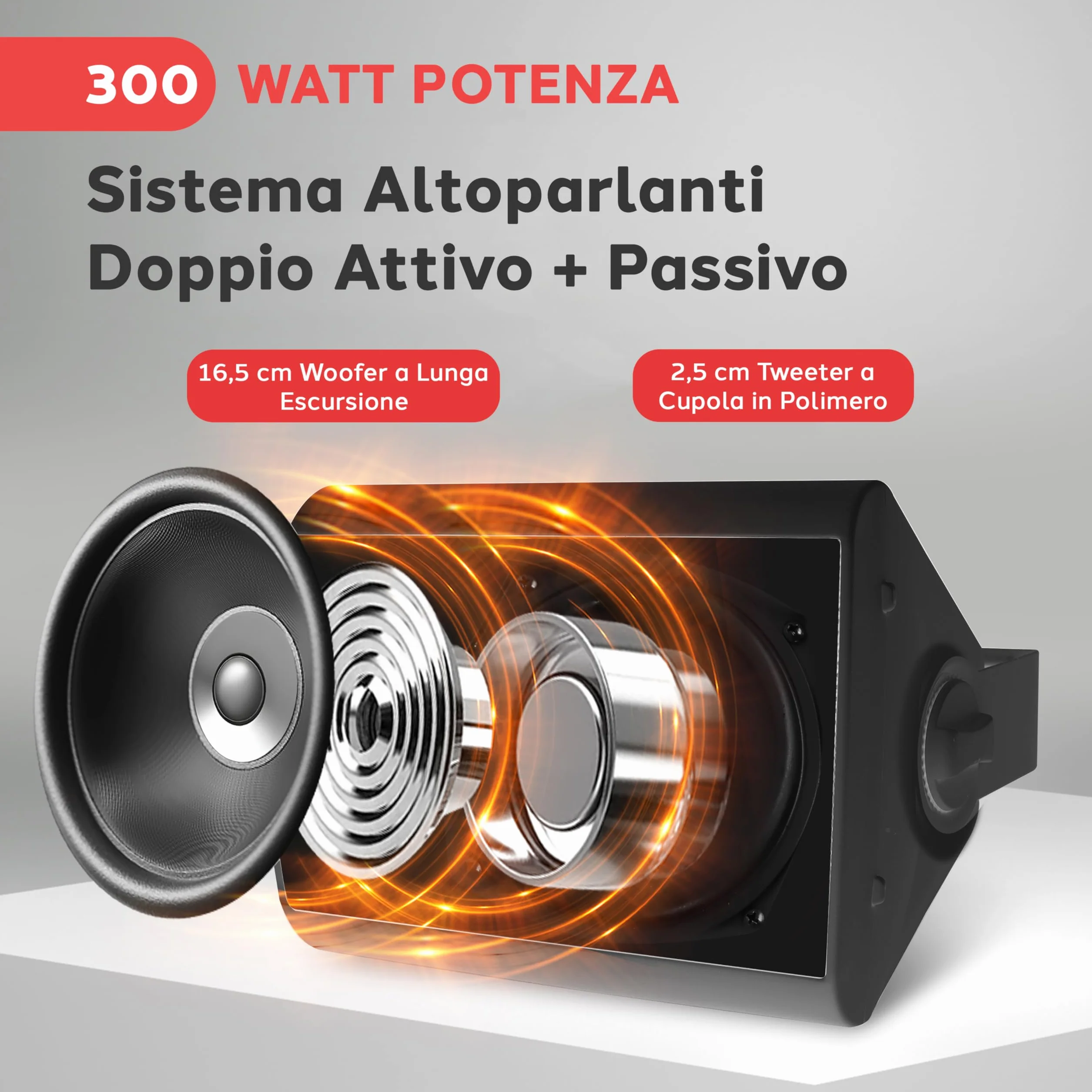 Pyle Coppia Cassa Bluetooth Parete Altoparlanti Resistente Acqua IP44 Interni Esterni Bassi Potenziati Nero