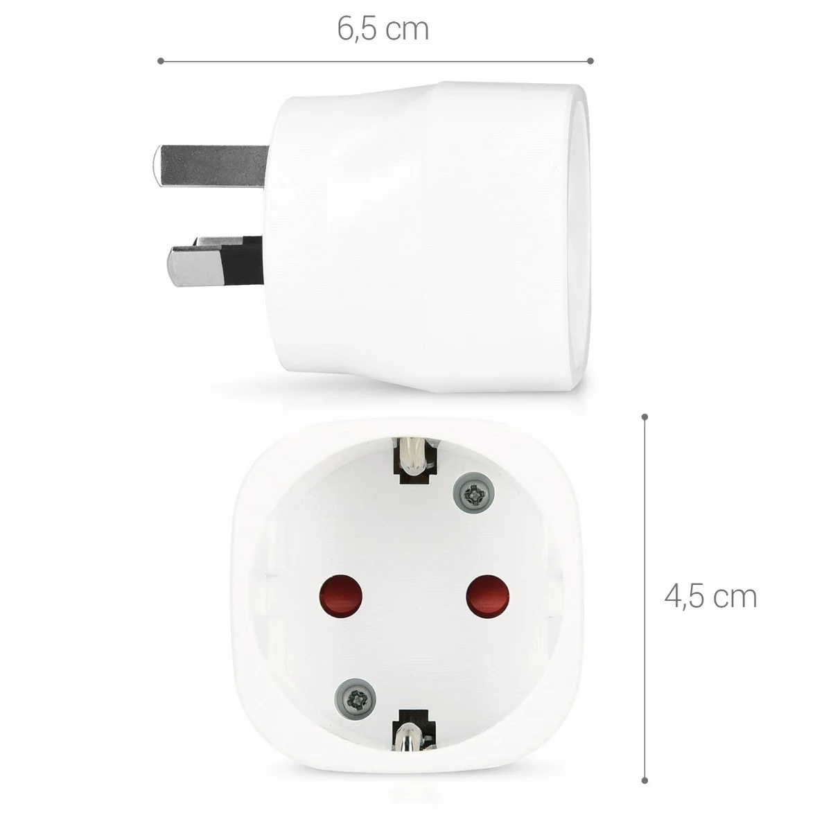 kwmobile Adattatore universale Australia Tipo I - 2x Adattatori da viaggio presa Tipo-I - bianco