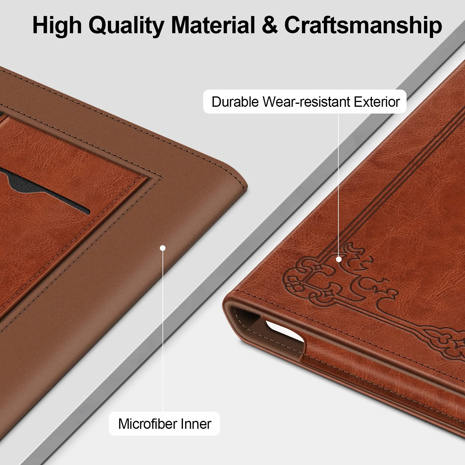 FINTIE Stand Cover per Kobo Libra Colour 2024, Kobo Libra 2 2021 eReader, Custodia Protettiva con Card Slot e Hand Strap, Marrone