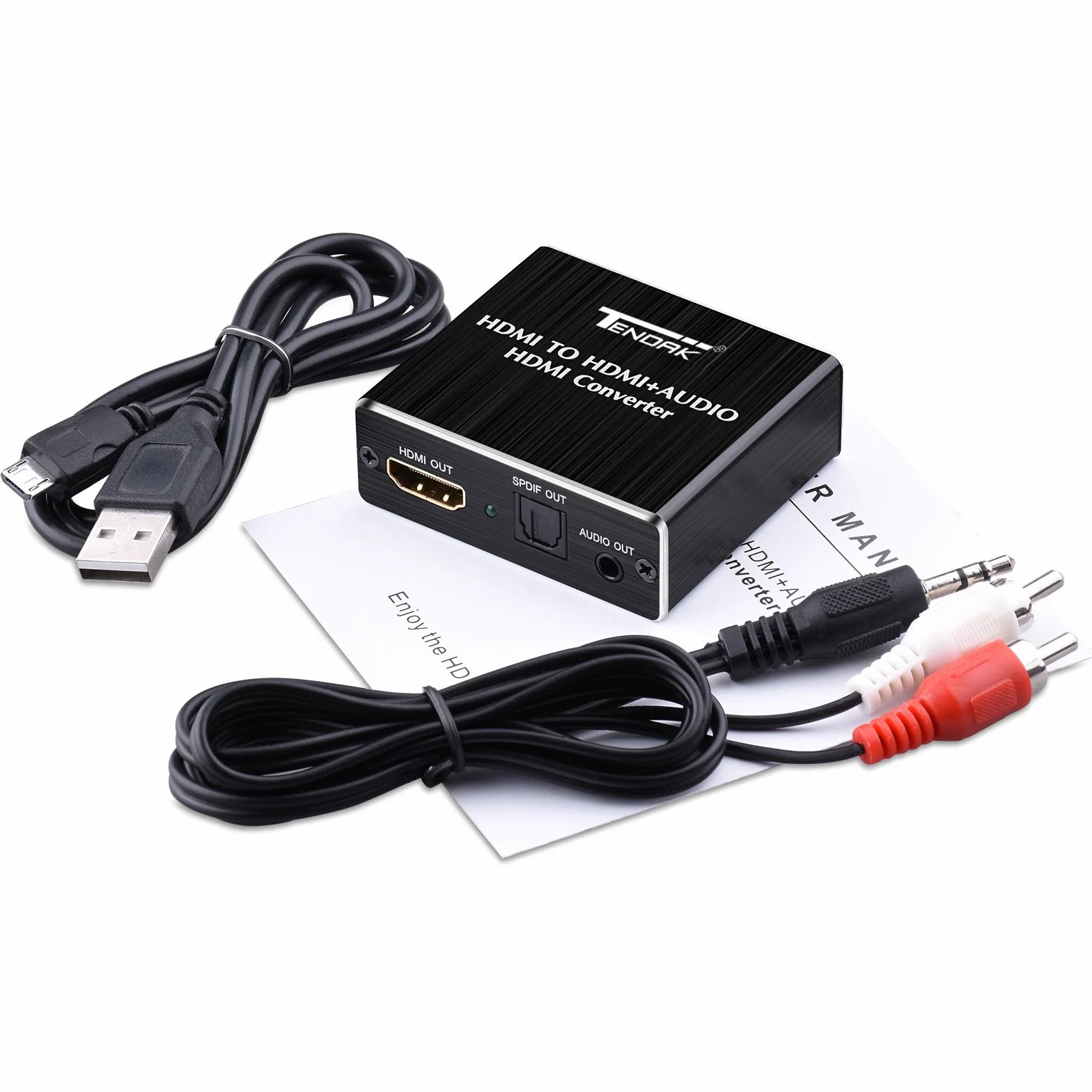 Tendak Splitter audio HDMI 4K Estrattore HDMI a SPDIF TOSLINK ottico e stereo 3,5 mm Adattatore