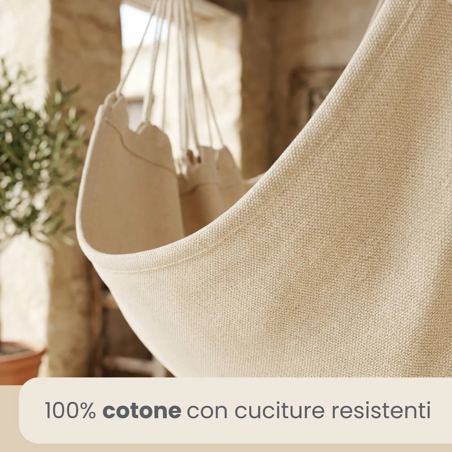 Amaca da giardino XXL 185x130 cm 150 kg Sedia pensile sospesa per 2 persone esterno interno
