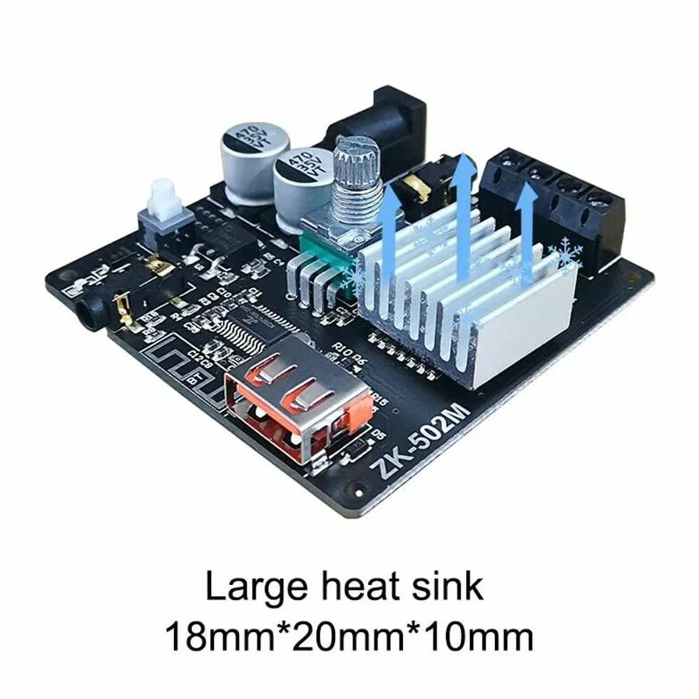 DollaTek ZK-502M Audio Mini 2.0 Stereo 50W+50W Modulo amplificatore digitale bluetooth AMP Home Theater AUX USB