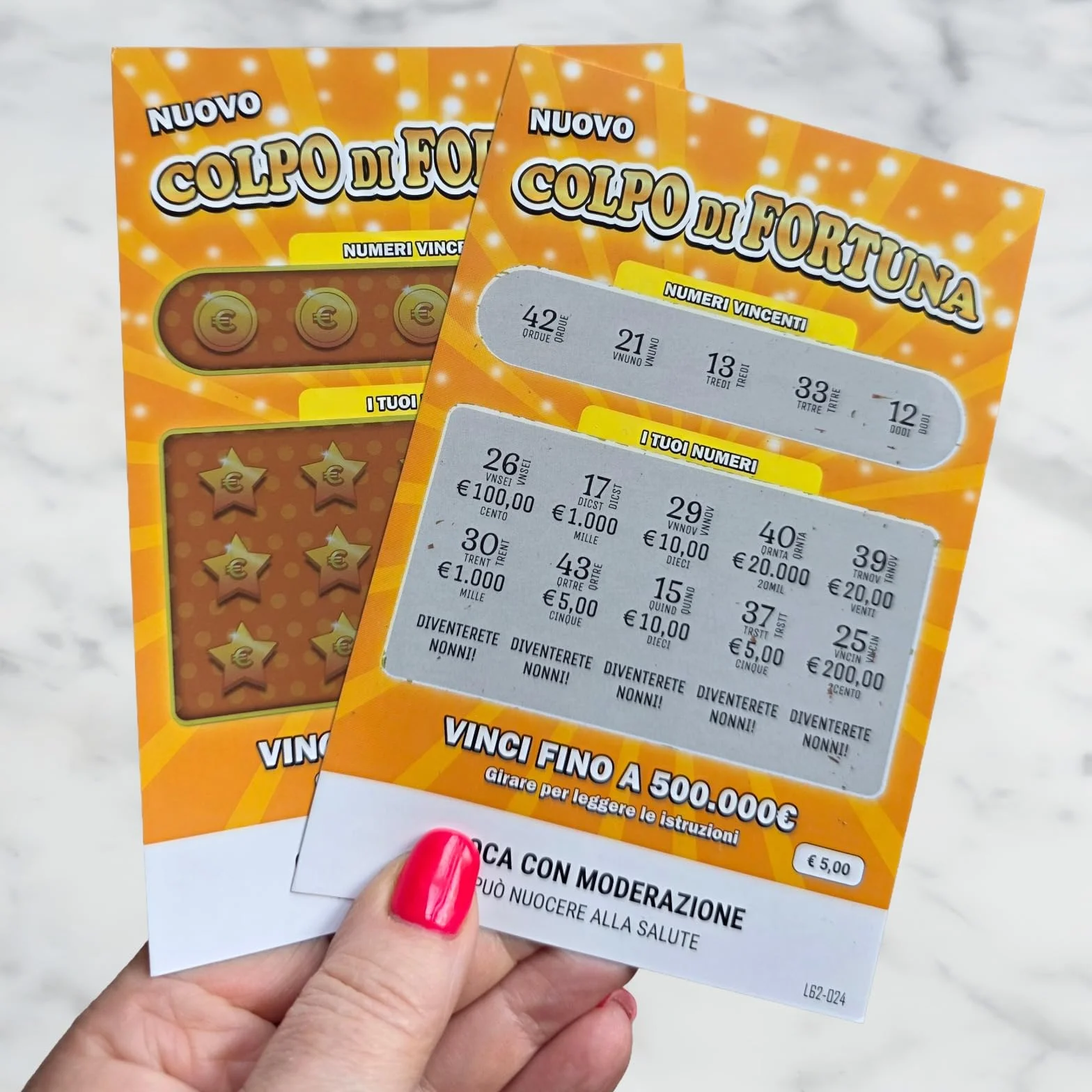 Biglietti Gratta e Vinci Annuncio Gravidanza Nonni – 2 Cartoline Sorpresa Diventerete Nonni – Idea Originale