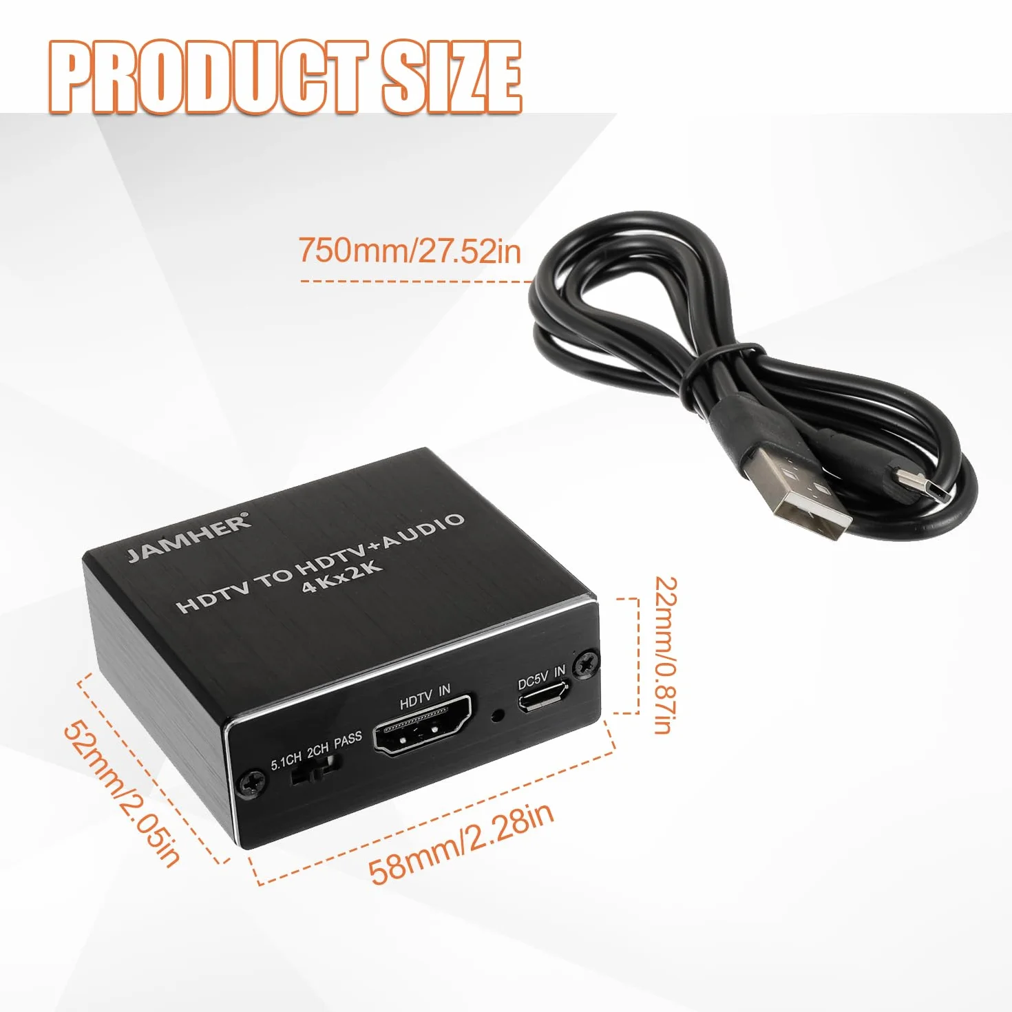 4K HDMI Audio Extractor Optical SPDIF 3.5mm Stereo Audio Splitter Convertitore Blu-ray DVD HD TV