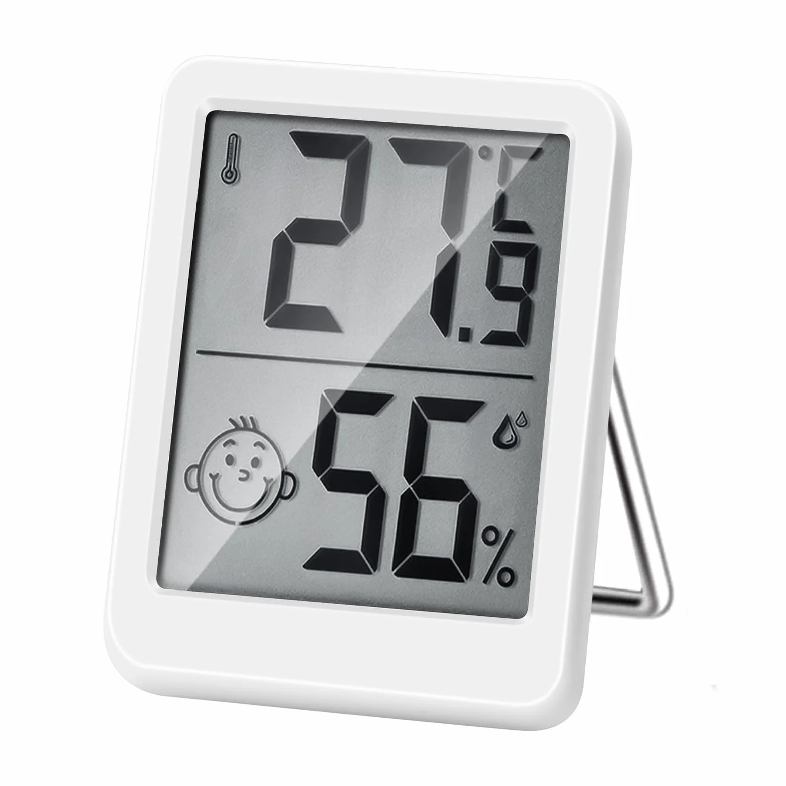 HORJOR Mini Termometro LCD Igrometro Professionale Digitale con Livello di Comfort, Bianco