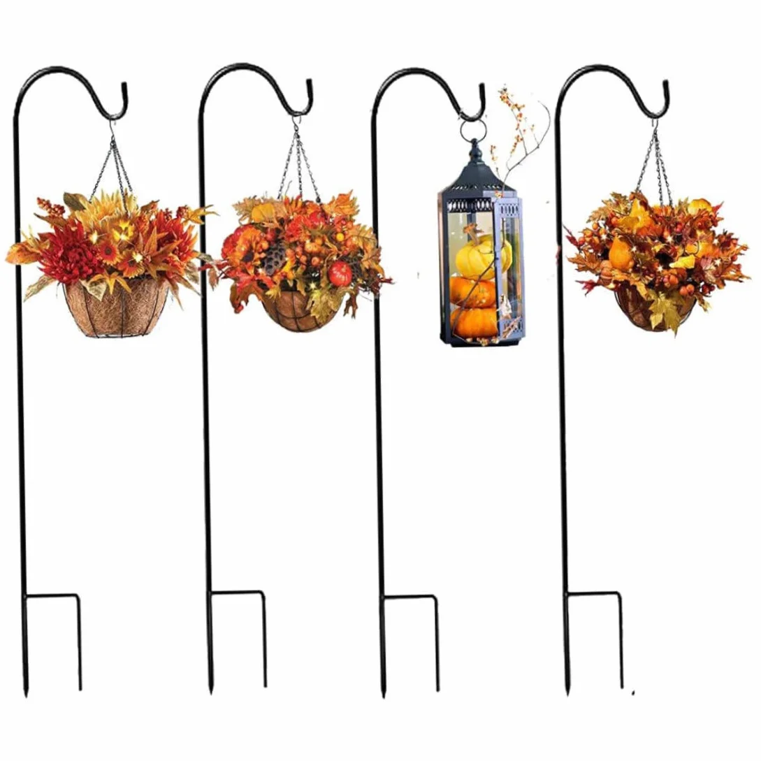 Ganci da giardino in metallo altezza regolabile 2 pz per lanterne natalizie solari