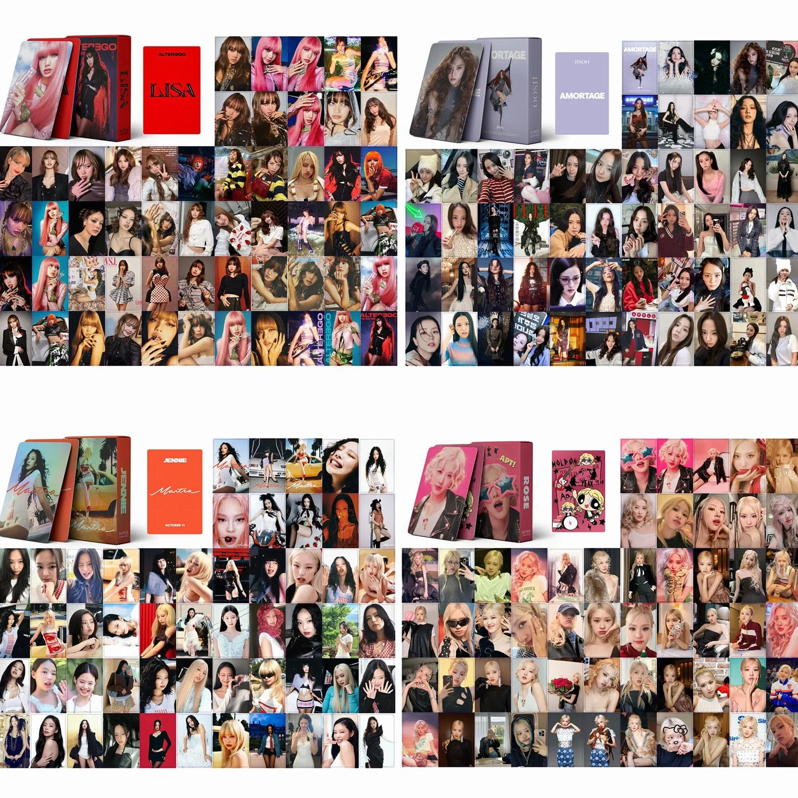 Kpop Lomo Cards Photocards 4 Set 220 Pezzi Jennie Mantra Rose Jisoo Lisa Fan Gift