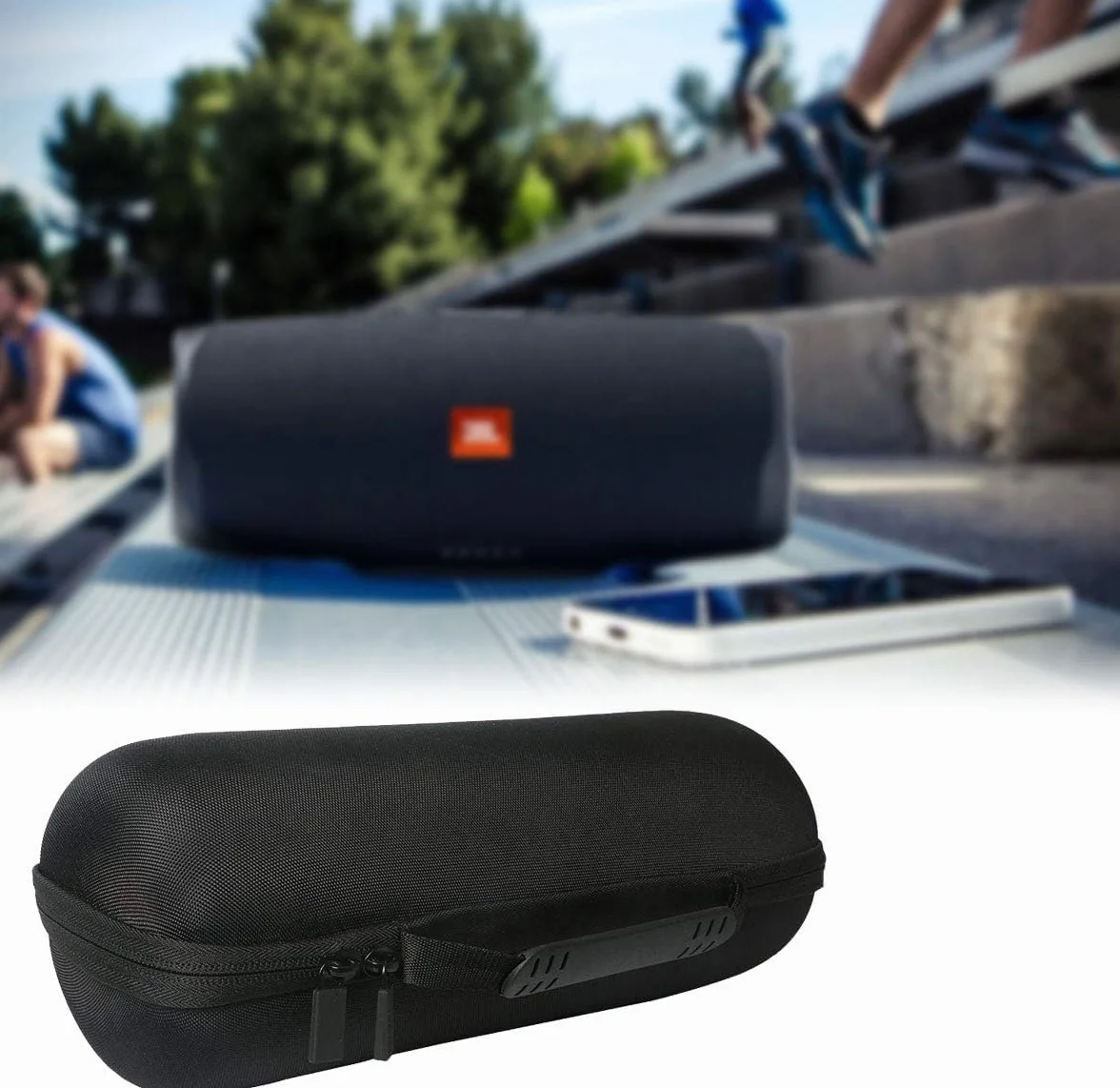 co2CREA Custodia Dura Viaggio per JBL Charge 4 / JBL Charge 5 Speaker Bluetooth Portatile (Nero)