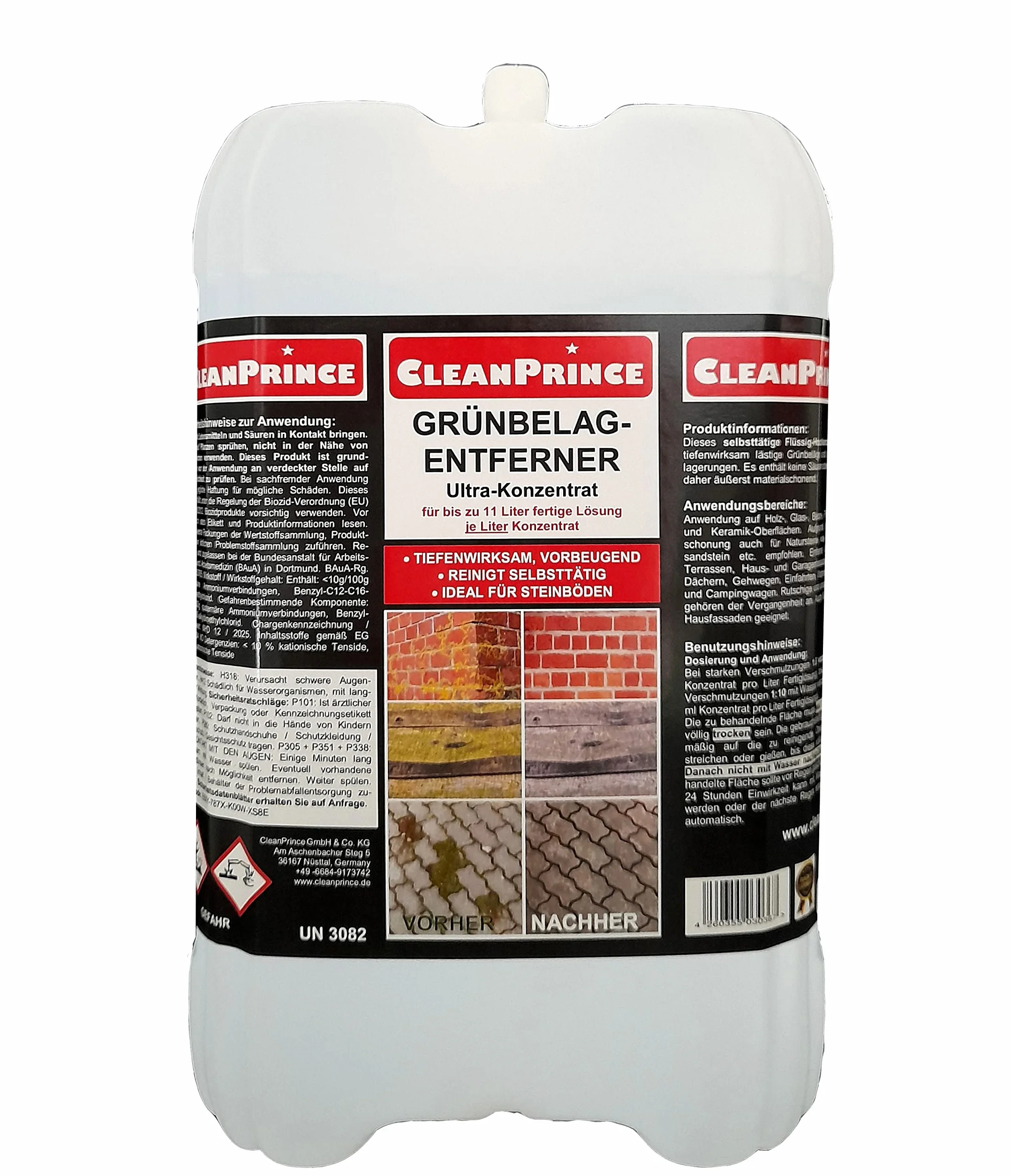 Gruenbelagentferner 2 Litro Incrostazione Verde Rimuovere Solvente Verdigris Alta Concentrazione Pietra Legno Ceramica Vetro Plastica Naturale Recinzioni Giardino Cortile Strutture All'Aperto Clinker