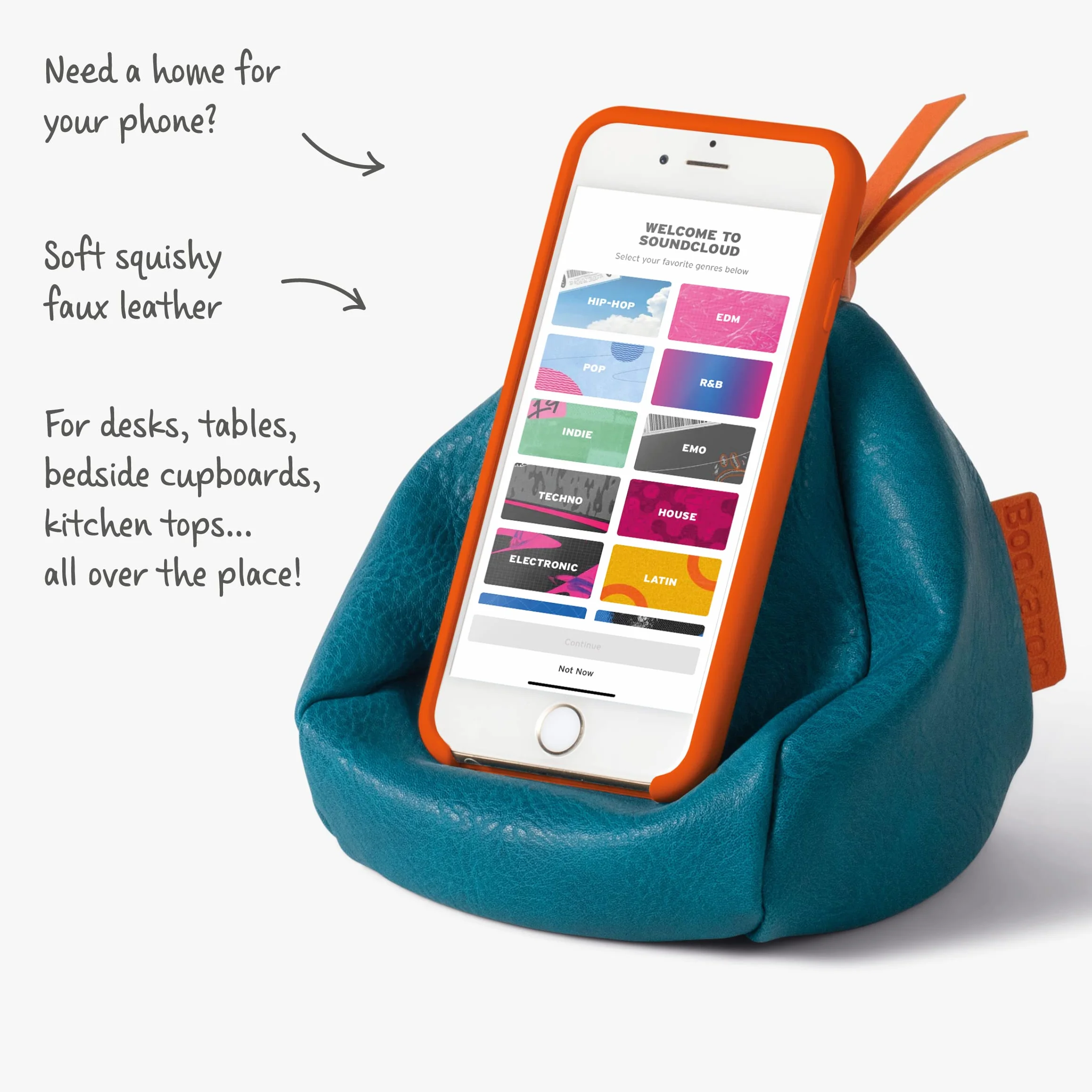 IF Bookaroo Little Bean Bag Supporto per telefono tablet libro carbone