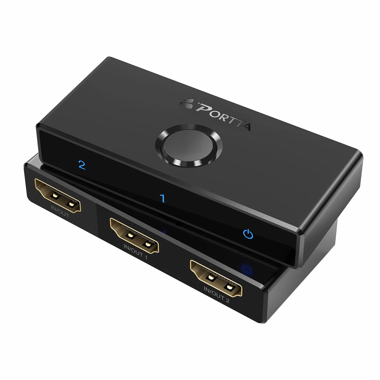 Portta Switch HDMI 4K 60Hz Biidirezionale Slitter 1 in 2 OUT Switcher 2 in 1 Out Hub HDR HDCP2.3 3D