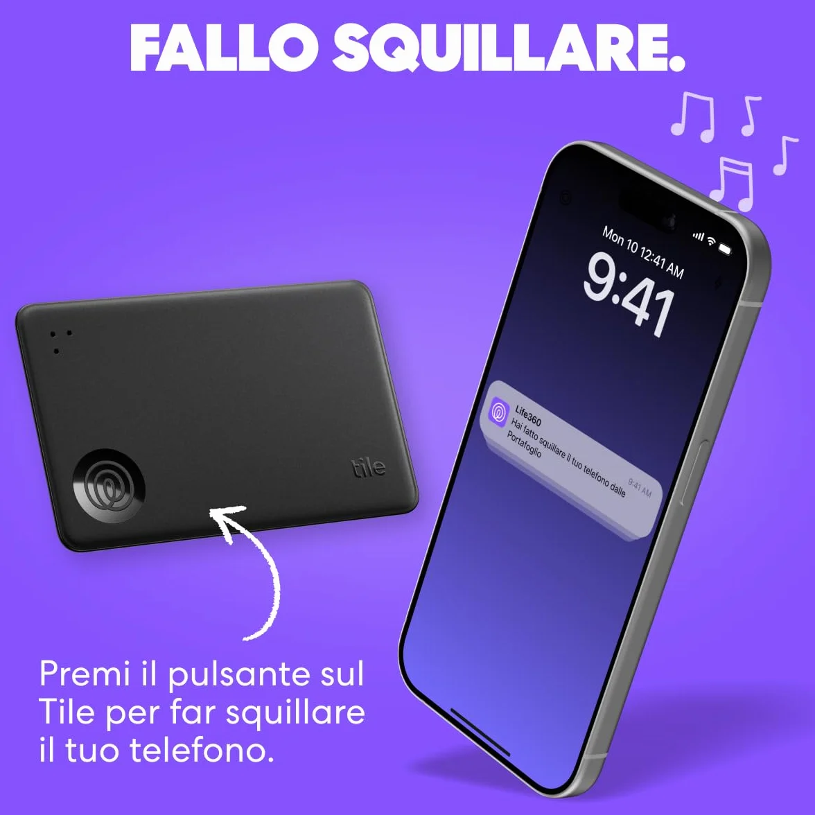 Tile by Life360 Slim Localizzatore Bluetooth Portafogli Tracker 1 Pacchetto Nero