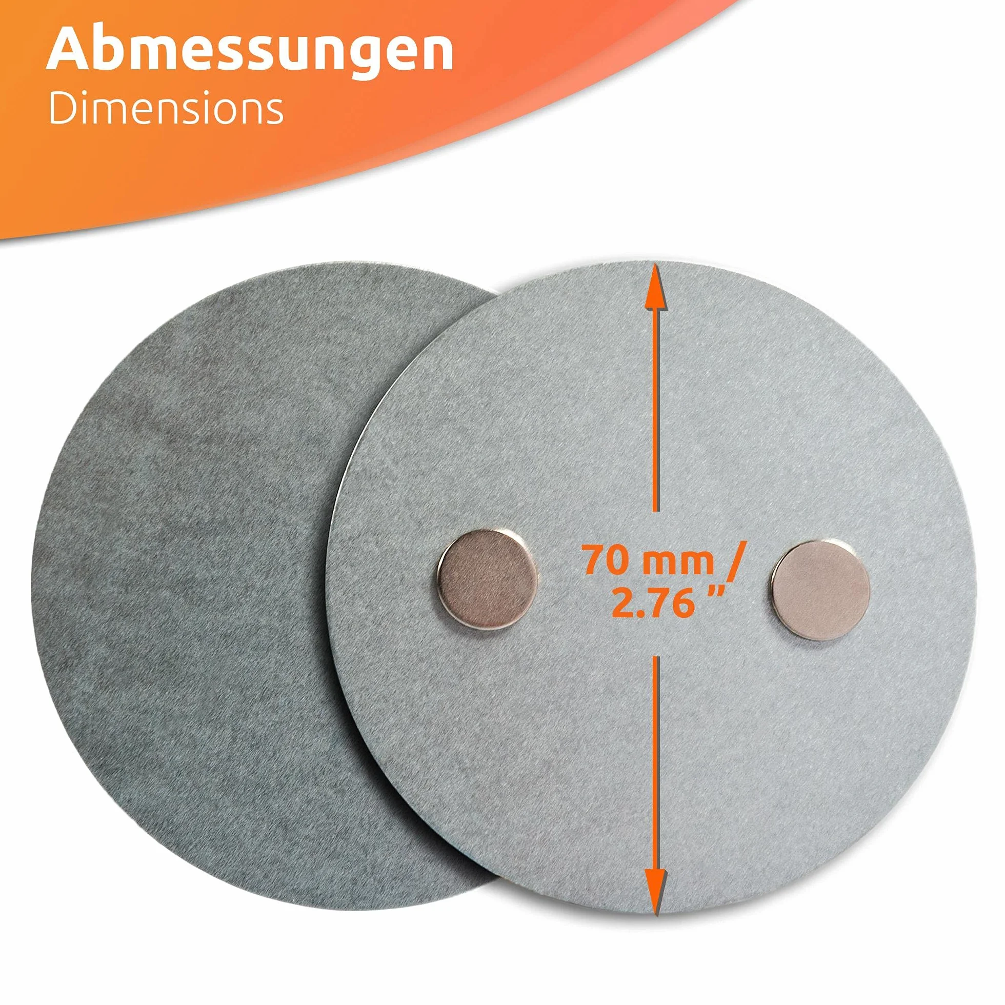 ECENCE Supporto magnetico adesivo per rilevatore di fumo Ø70mm Set da 10 pezzi