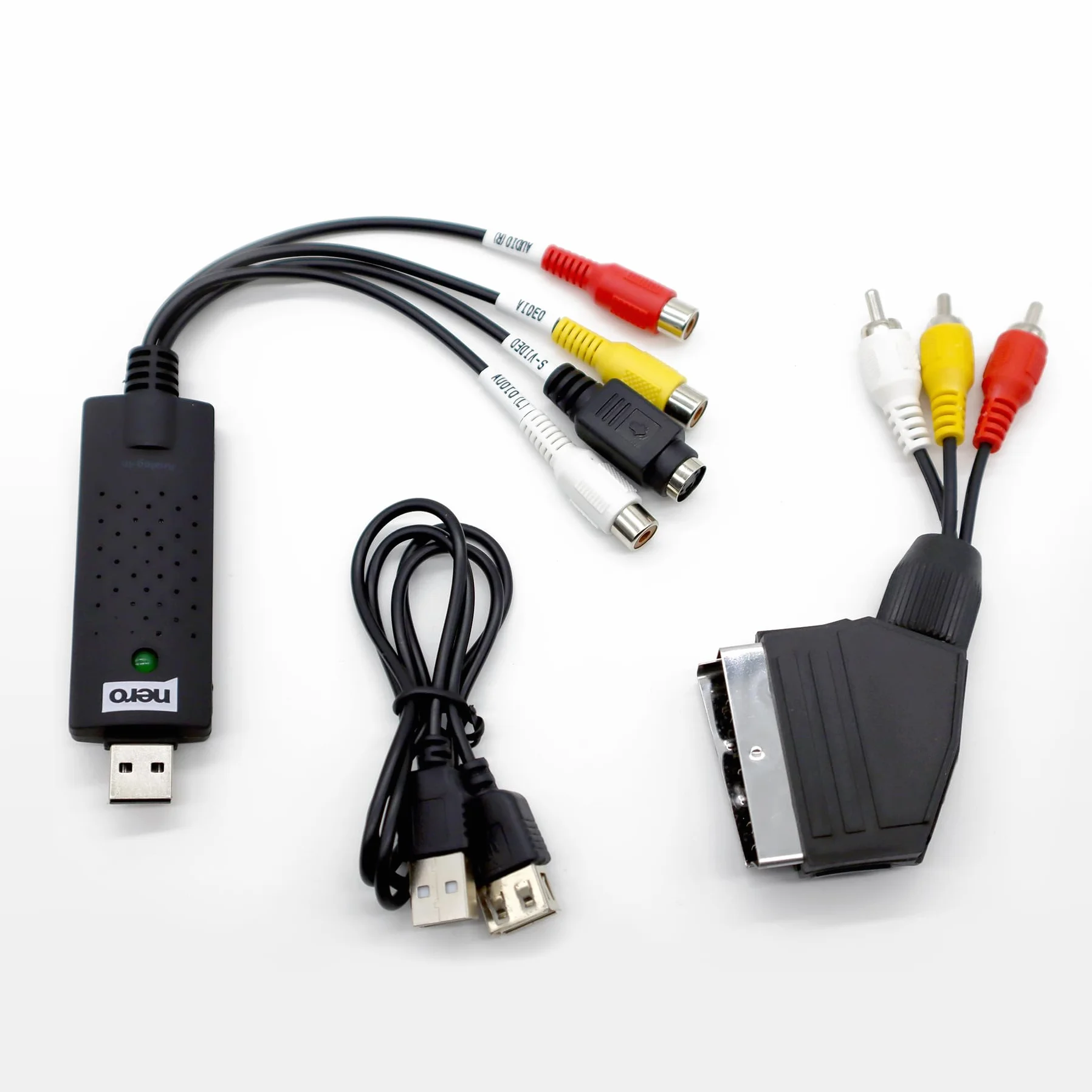 Nero Recode Stick VHS a USB Convertitore Digitalizzare VHS Acquisizione Video Analogico Digitale S-VHS Hi8 Super 8 DVD su PC Windows 10/11 macOS