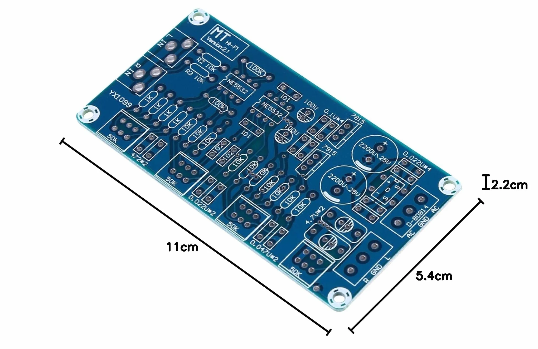 Preamplificatore Stereo Kit Fai-da-te Controllo Tono Volume Basso/Medio/Alto Piccolo Rumore