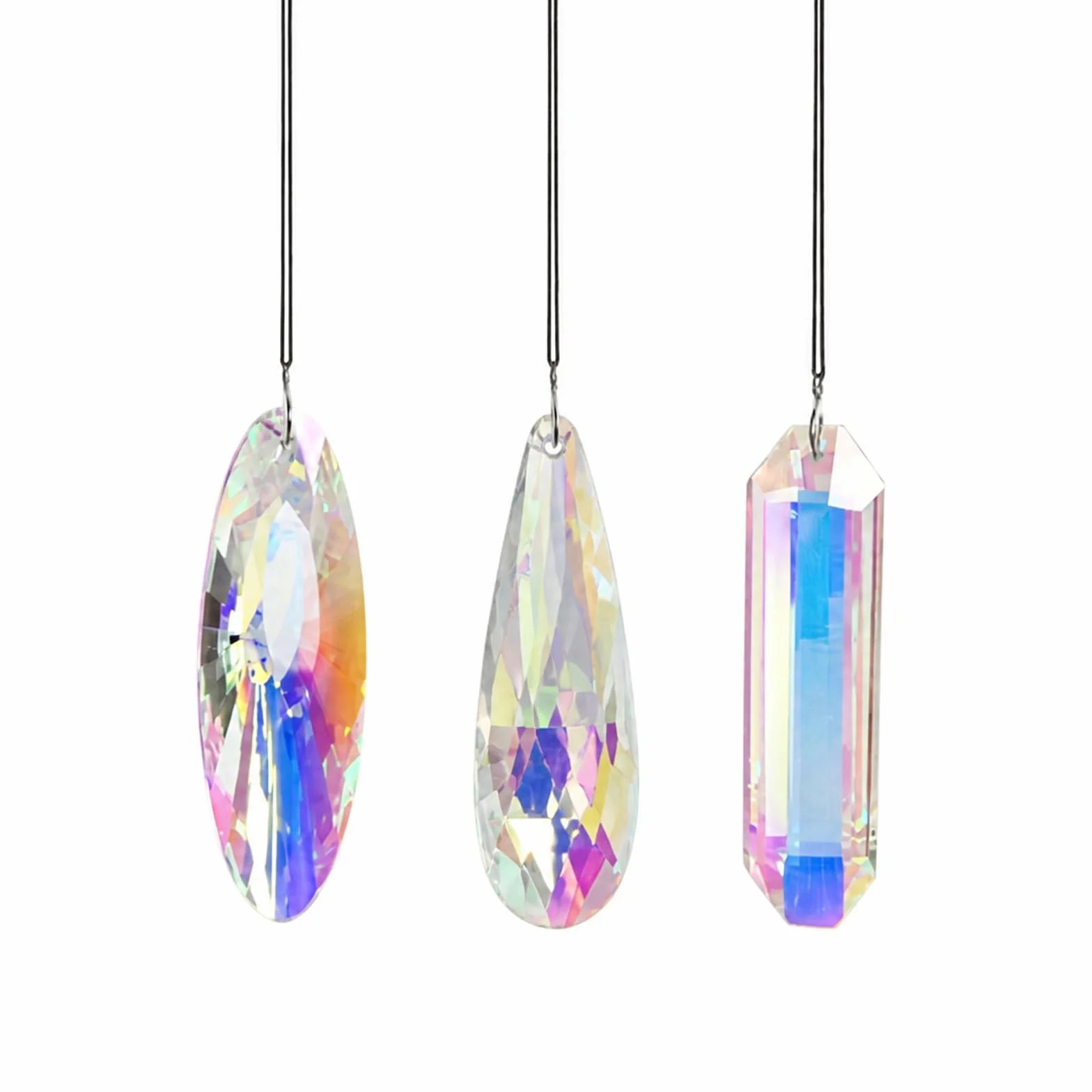 3 Pezzi Acchiappasole in Cristallo K9 da Appendere, Prisma Arcobaleno per Finestre, Gocce di Vetro Sfaccettato per Lampadario, Decorazione Feng Shui per Casa Giardino, Idea Regalo Natale