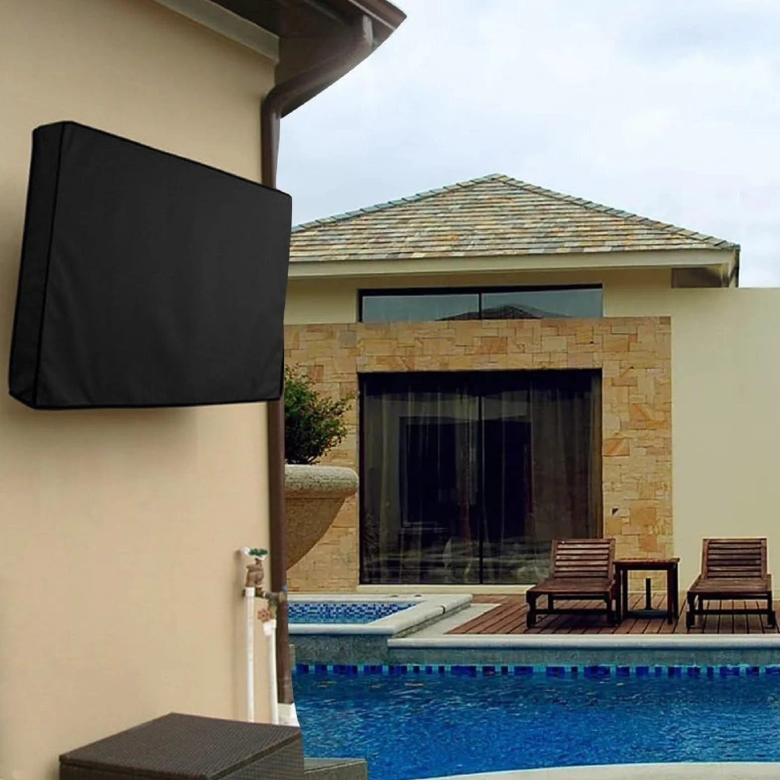 Copertura Universale per Schermo TV 30" - 32" Resistente alle Intemperie Nero