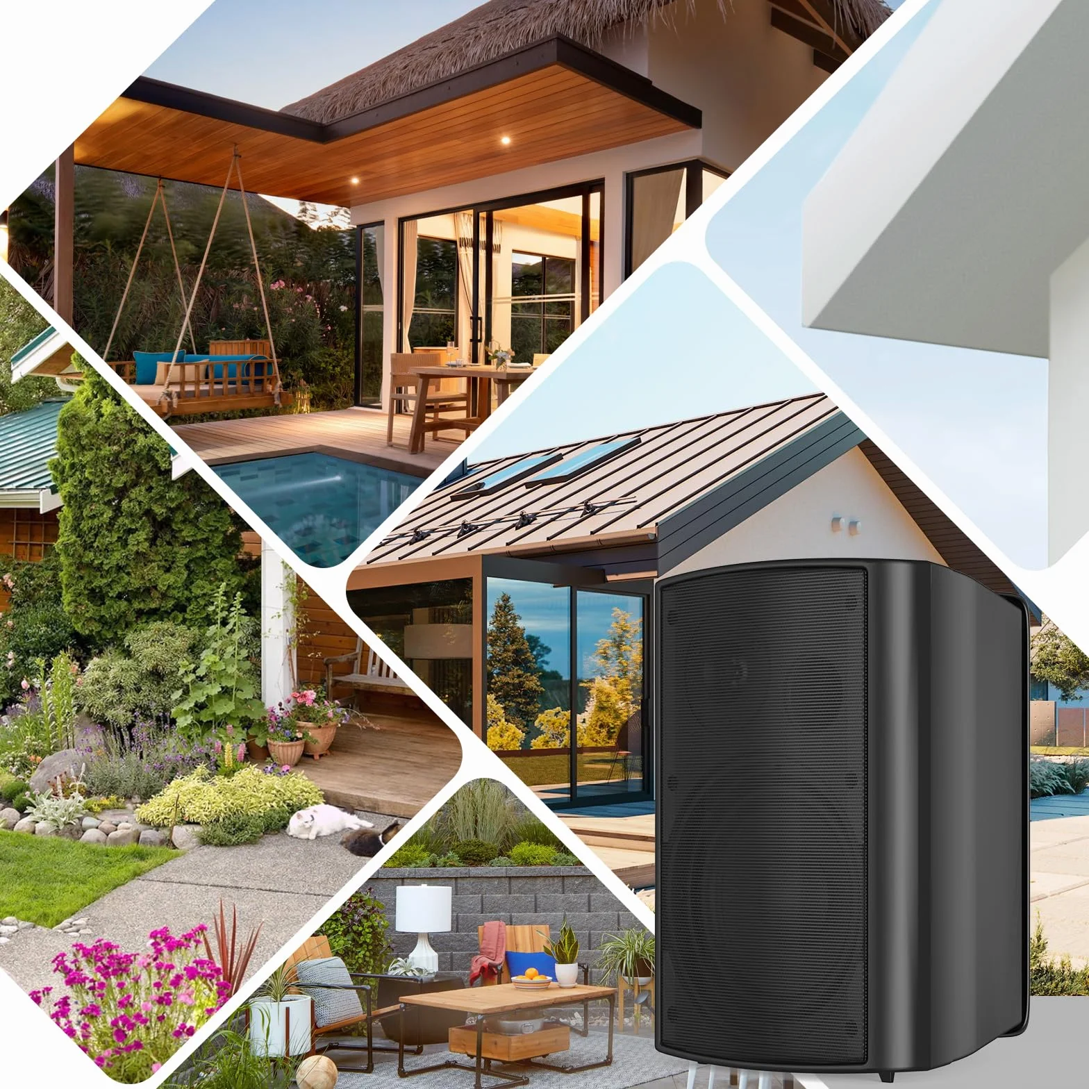 STUDIOFINIX 6.5 Cali Altoparlanti da Parete 2 Vie Passivi Outdoor 400W ABS Nero