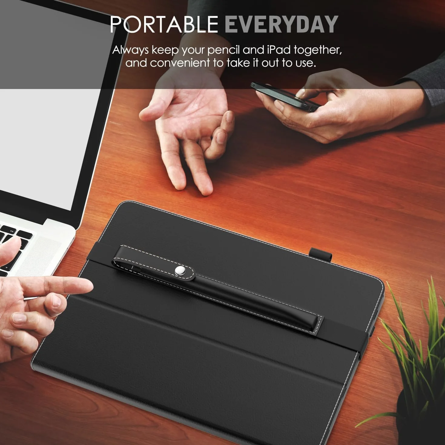 MoKo Portapenne per Apple Pencil PRO, 1a/2a Gen, USB-C, Pelle PU, iPad Pencil Custodia, Nero