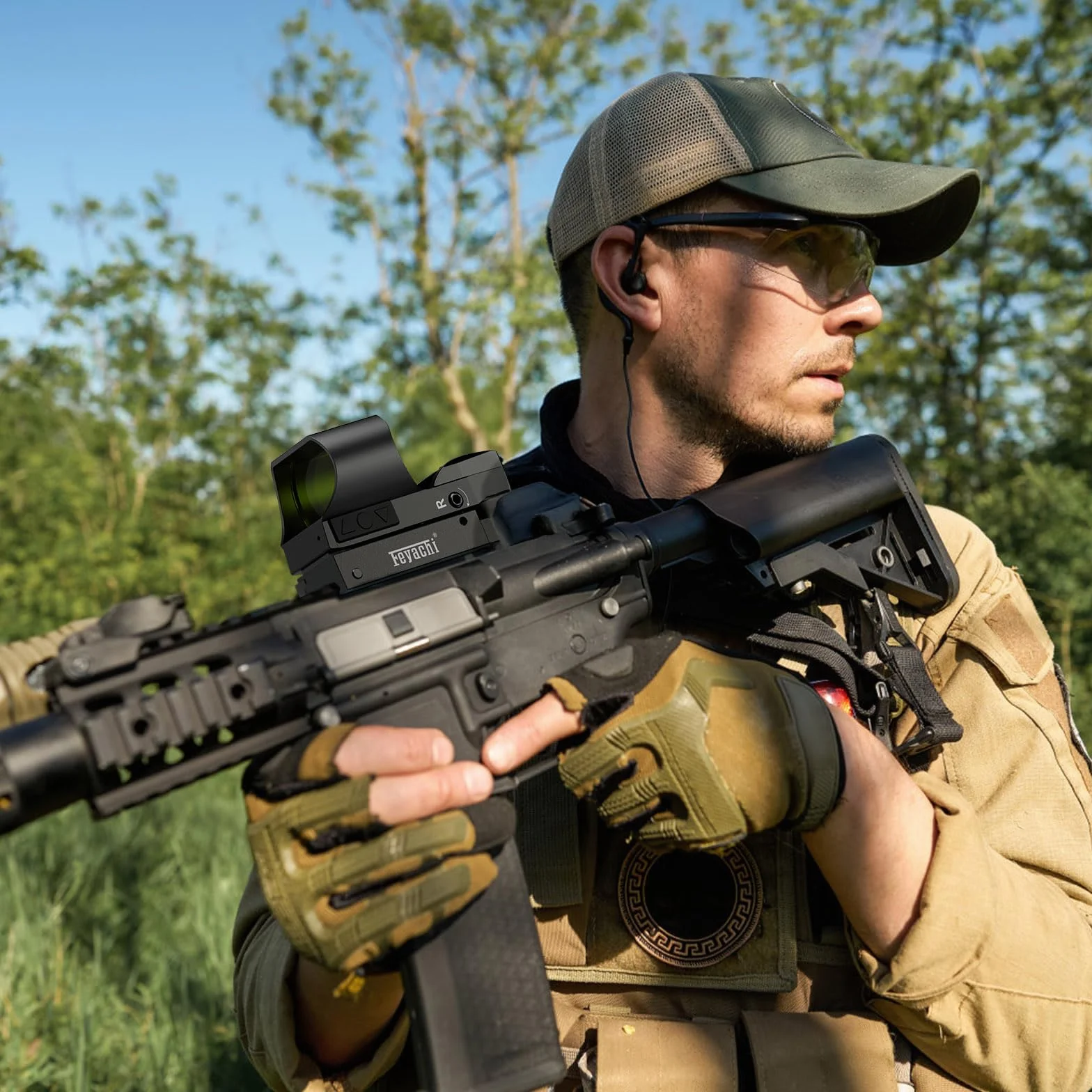 Feyachi RS-31 Mirino a Puntino Rosso Reflex Sight, 4 Reticoli Regolabili, 6 Livelli di Luminosità per Fucili, Montatura Picatinny