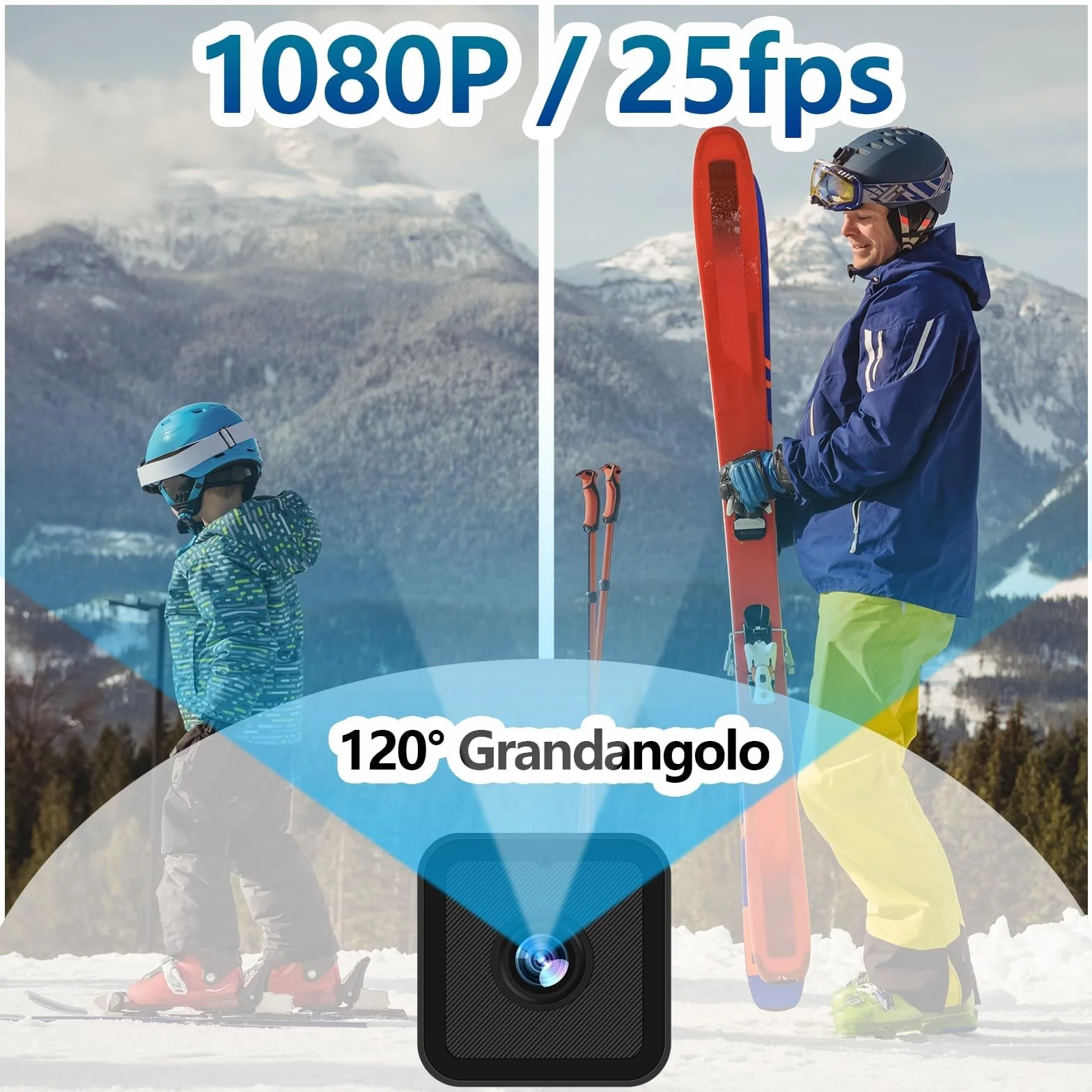 Action Cam WiFi 1080P HD Grandangolo 120° Telecamera Moto Impermeabile