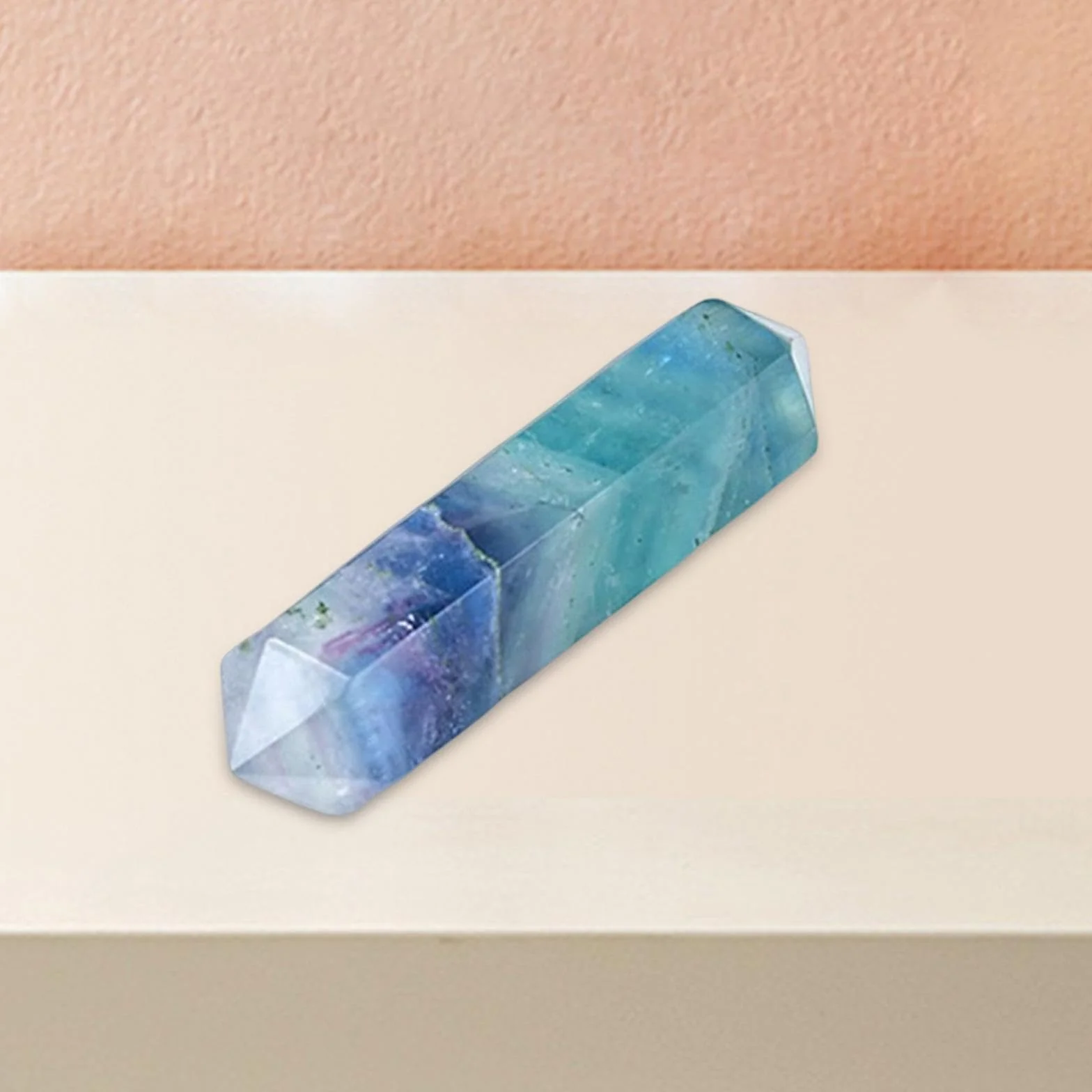 Cristallo di Fluorite Arcobaleno lucidato in Pietra di Quarzo Naturale, Regalo Esagonale, Prestazioni, amplificazione energetica, Ufficio a casa, Cristalli Pietra Quarzo Naturale lucidato,