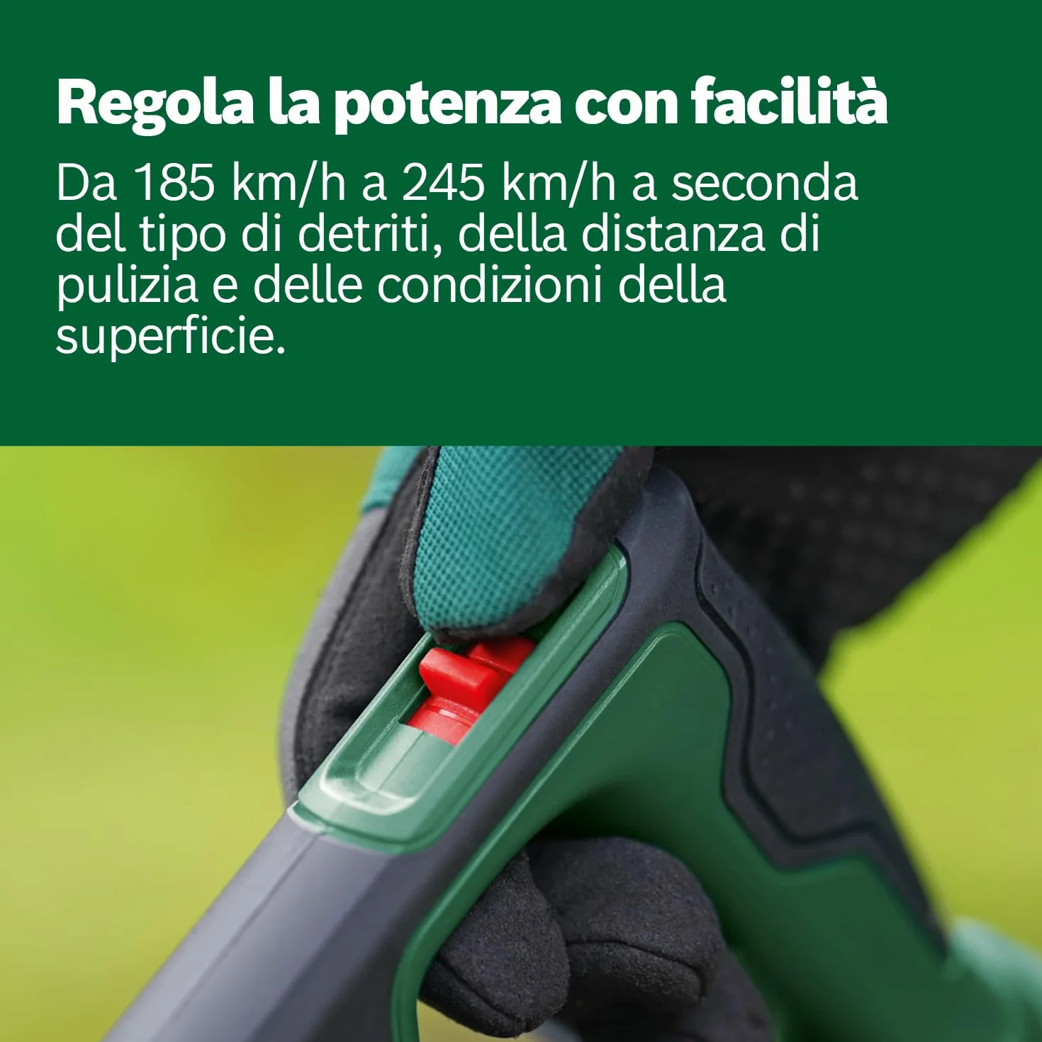Bosch Soffiatore da giardino a batteria UniversalLeafBlower 18V-130 (per pulizie rapide e agevoli all'esterno; 18 Volt System; senza batteria)