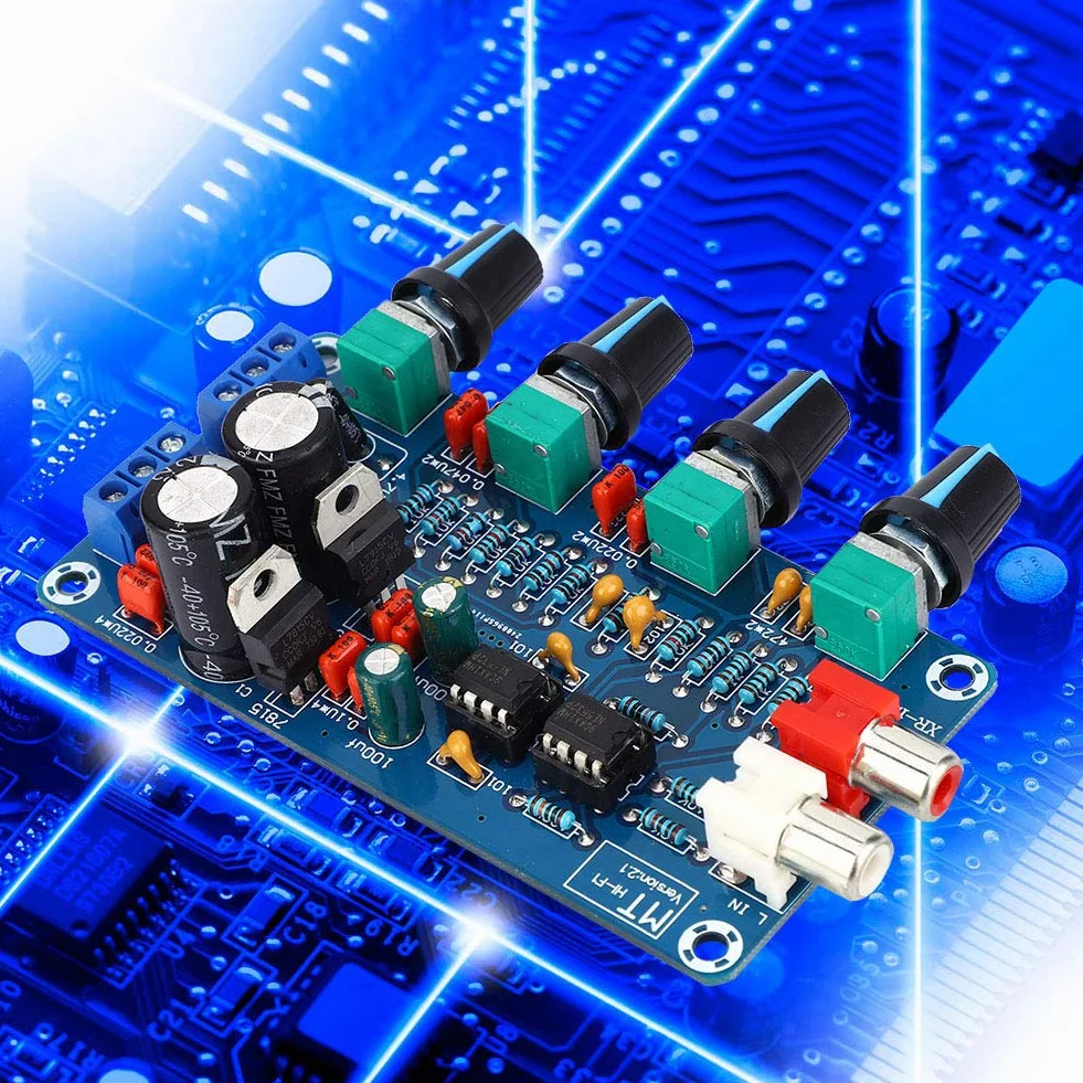 Preamplificatore NE5532 con Scheda Tonale e Volume Regolabile Bassi Medio-alti