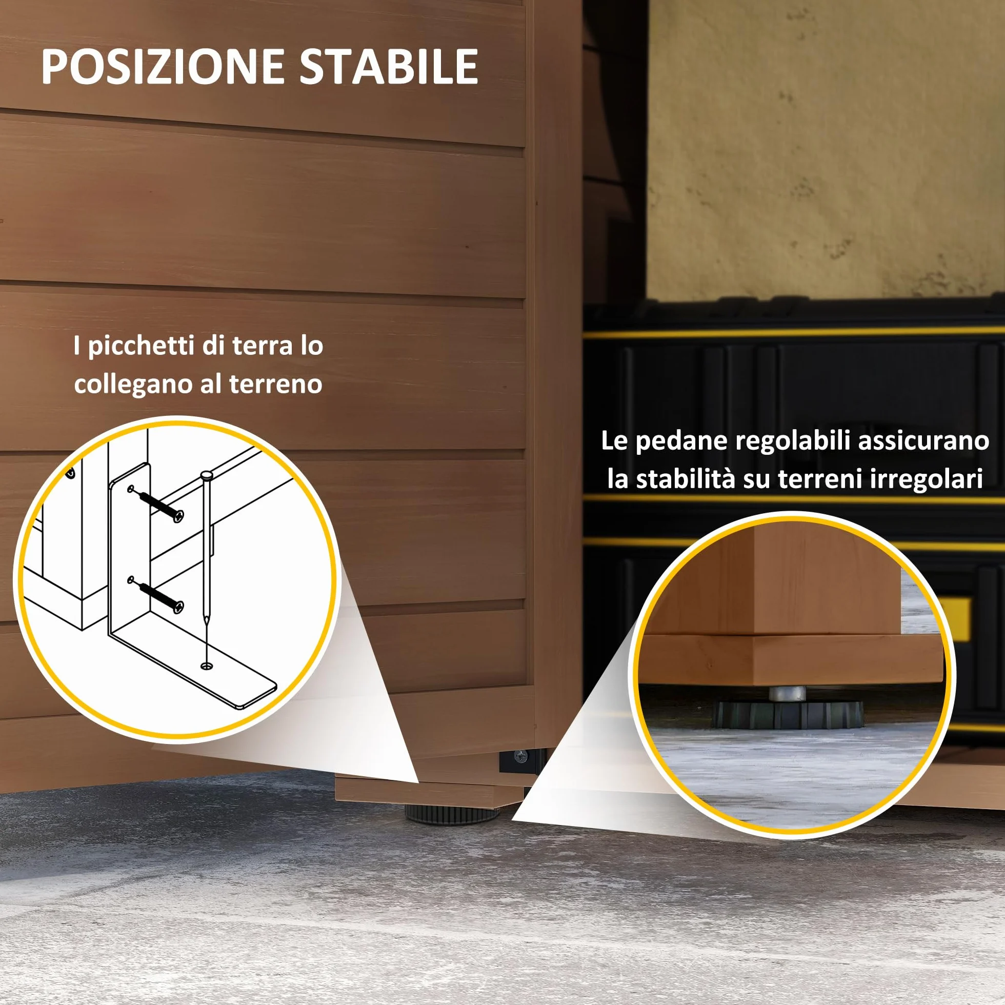 Outsunny Armadio da Esterno in Legno 75x56x117cm Marrone