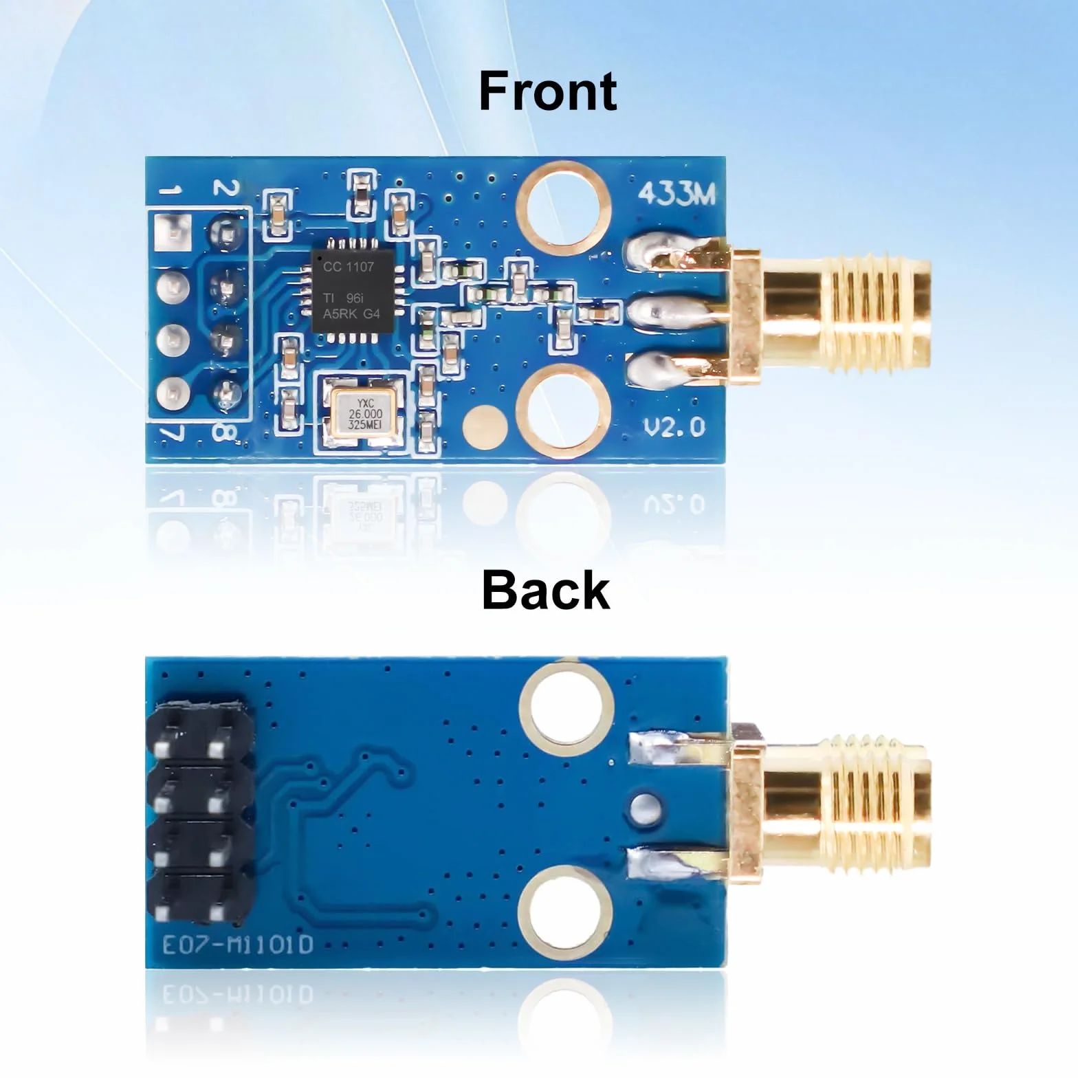 CC1101 Modulo Wireless 433MHz con Connettore Antenna SMA 1.9-3.6V DC per Arduino 3PCS
