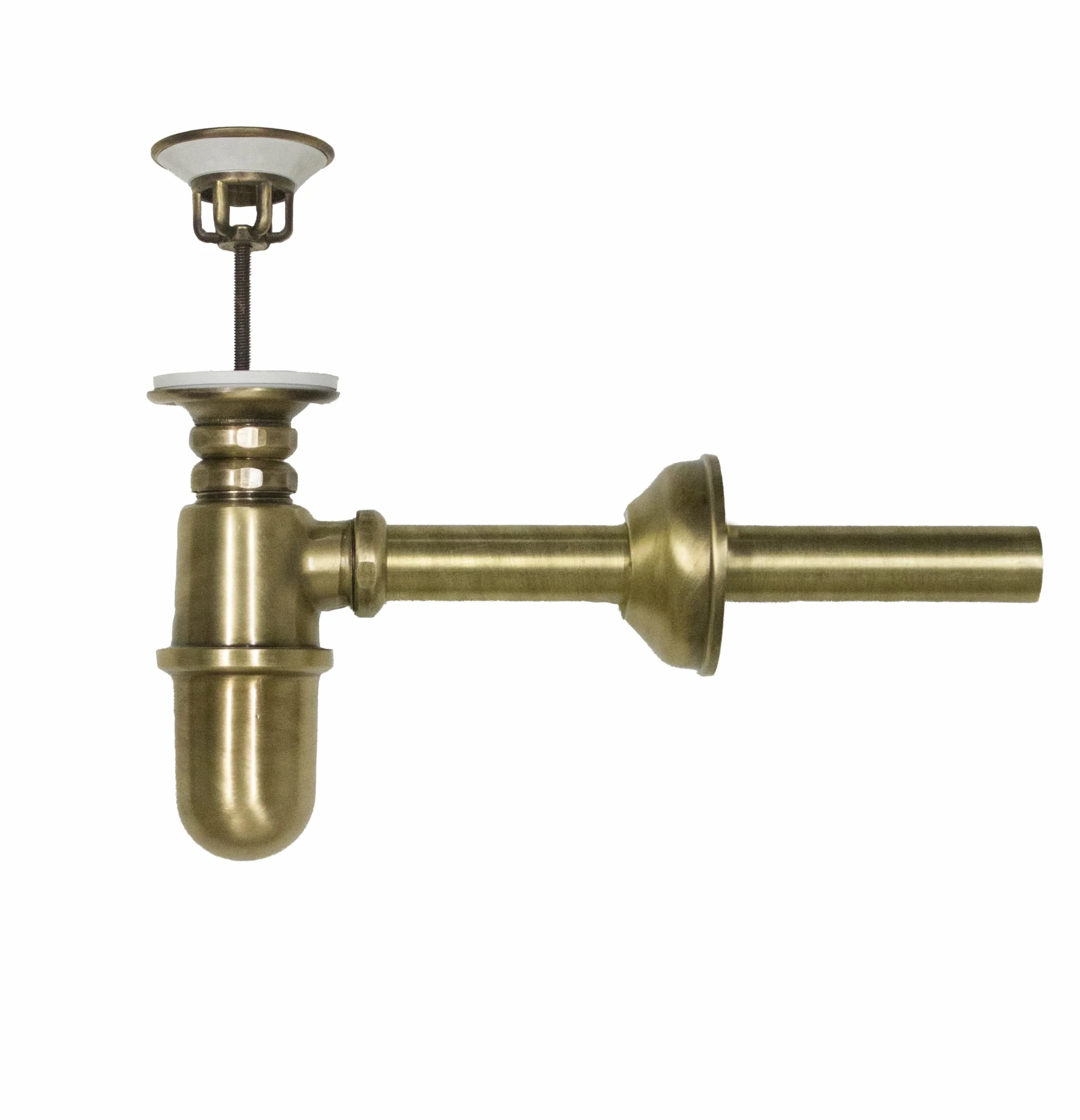 FONDERIA BONGIOVANNI | Sifone per Fontana da Giardino | Sifone in Ottone Bronzato | con Piletta da 1" | per Fontana | Vasca Lavello | Scarico per Fontana
