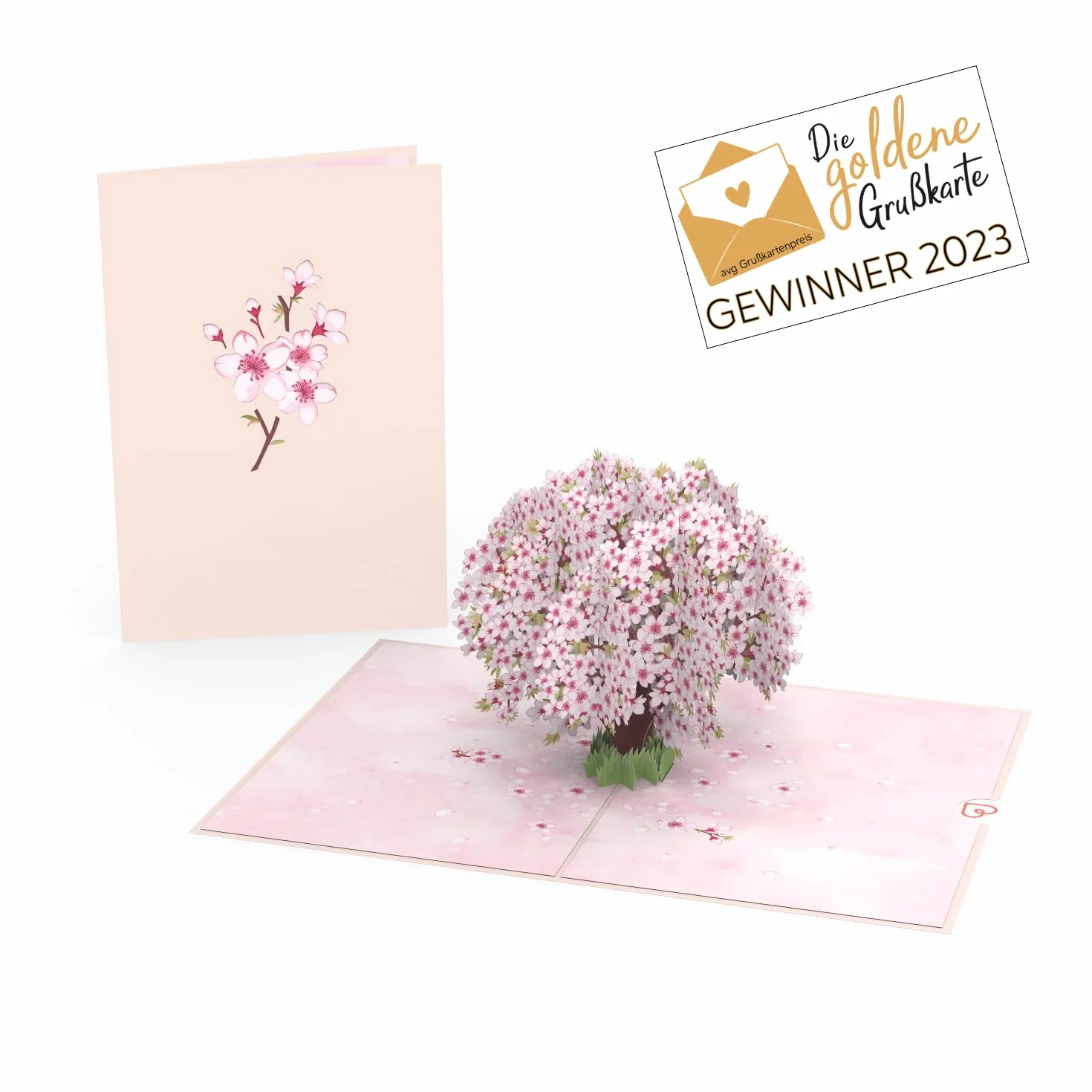 Papercrush Biglietto Pop-Up Sakura 3D Cartolina Auguri Fiori Ciliegio Regalo Compleanno Donna