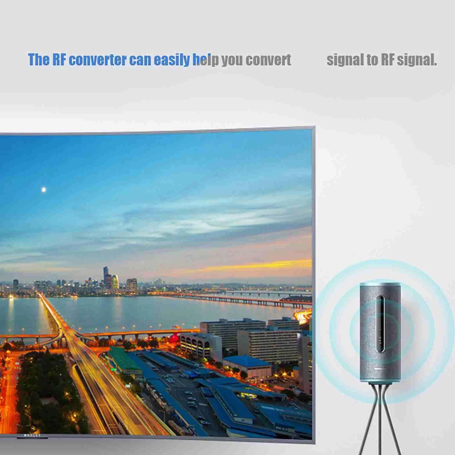 ASHATA Convertitore da HDMI a RF Coassiale per TV, Adattatore con Telecomando, Supporto 480I-1080P