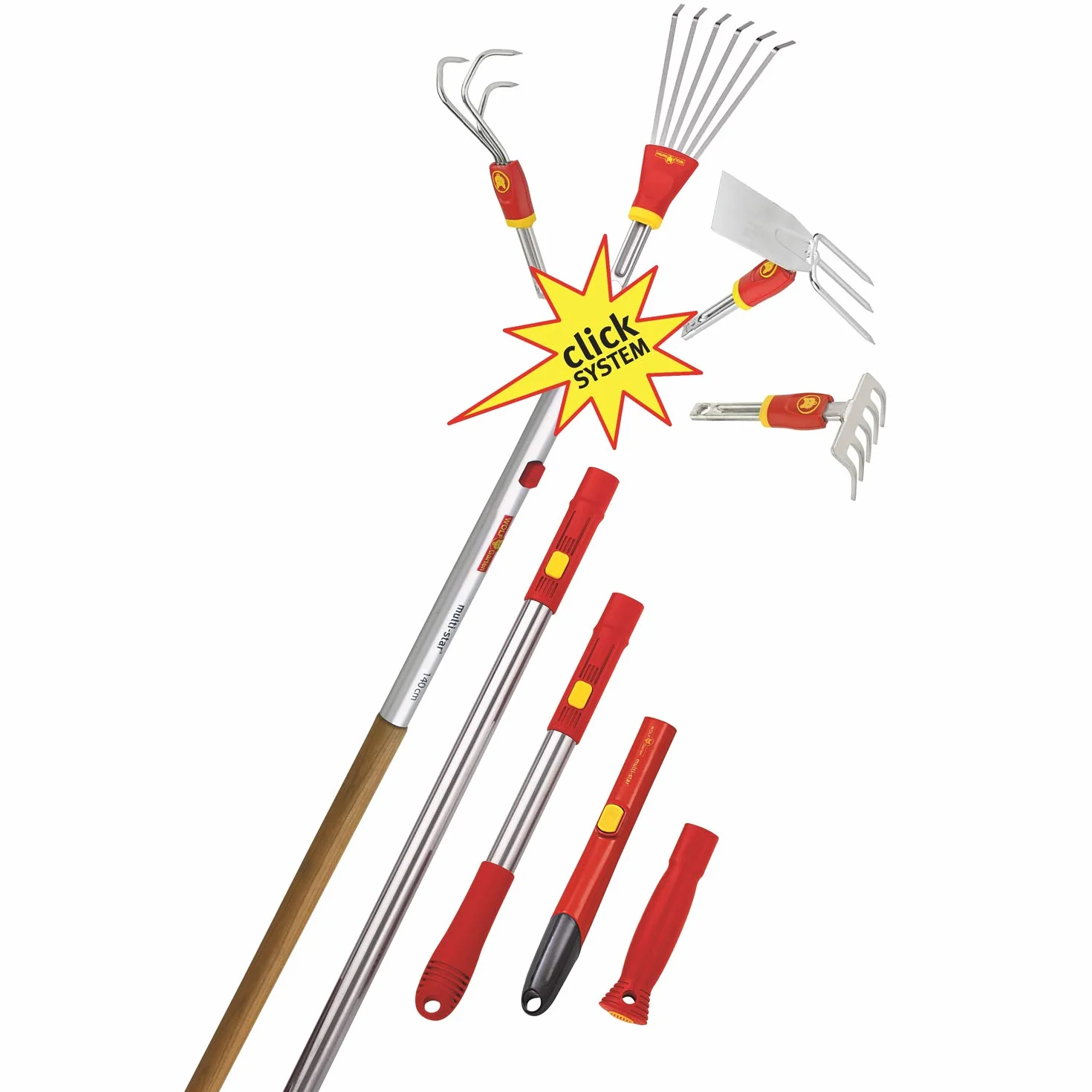 Scopa a Denti Piatti Wolf-Garten Modello UF-M con Sistema di Attacco rapido Multi-Star® Larghezza di Lavoro 50 cm
