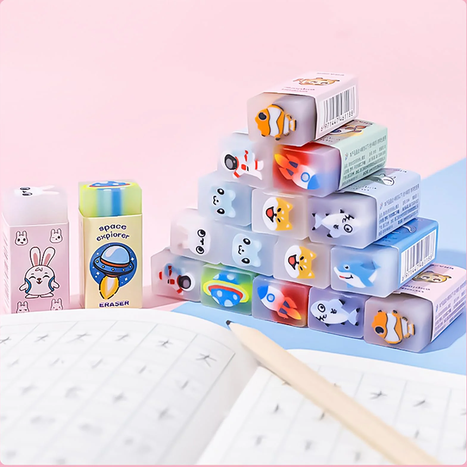 Kawaii Gomme Cancellare 18 Pezzo, Gomme Creative, Regali Studenti, Bomboniere, Premi Compiti